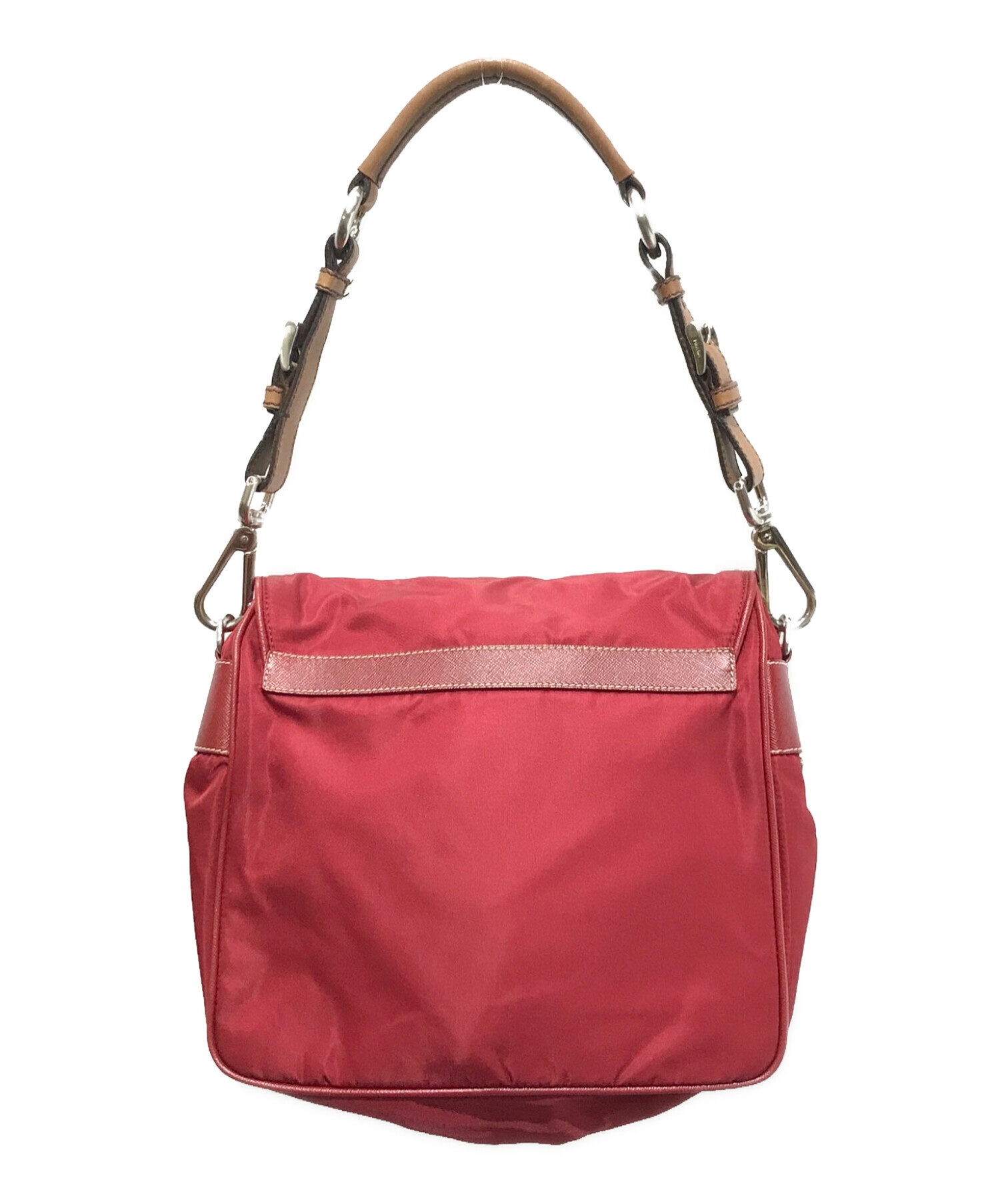 中古・古着通販】PRADA (プラダ) ナイロンショルダーバッグ レッド 