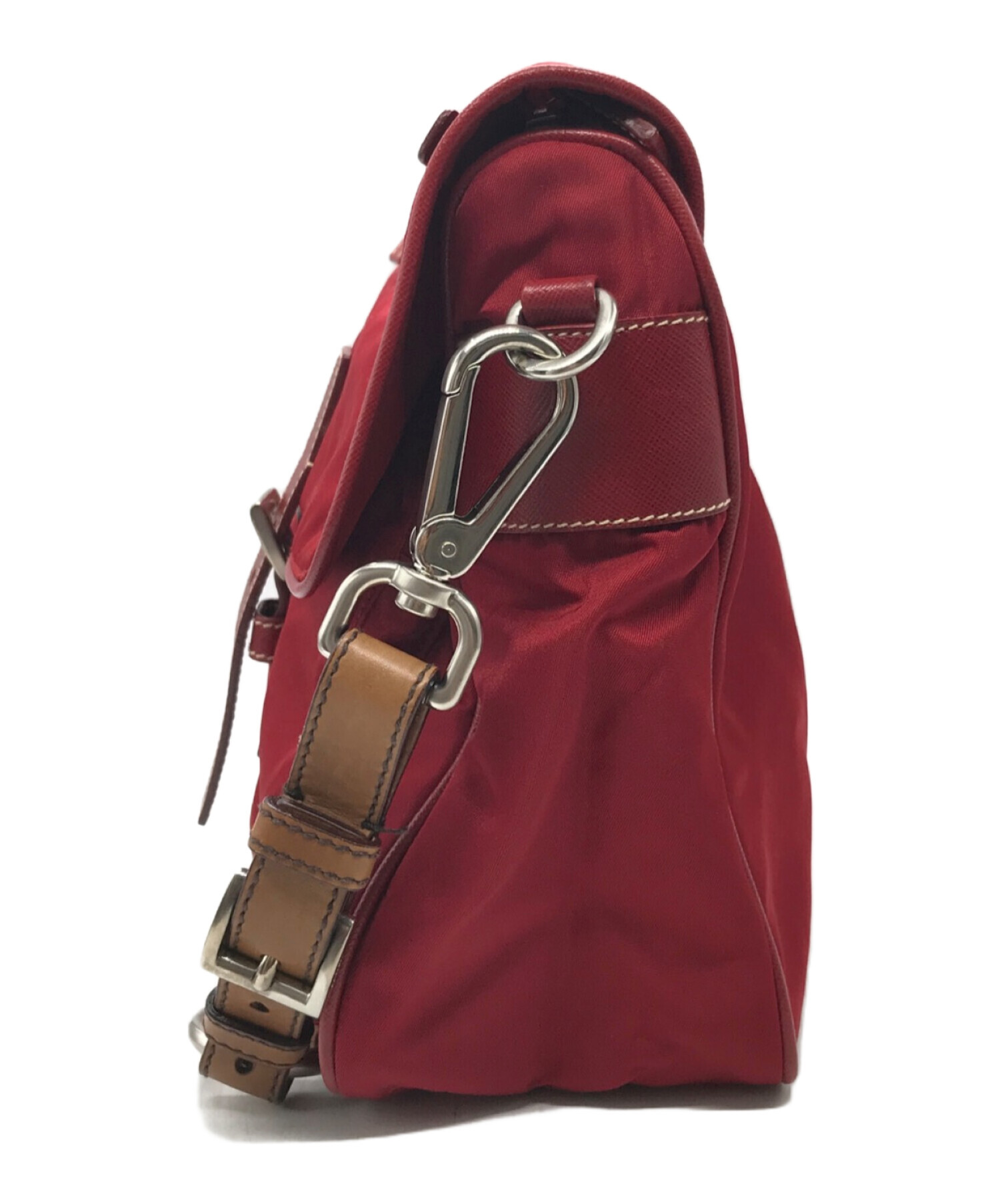 中古・古着通販】PRADA (プラダ) ナイロンショルダーバッグ レッド
