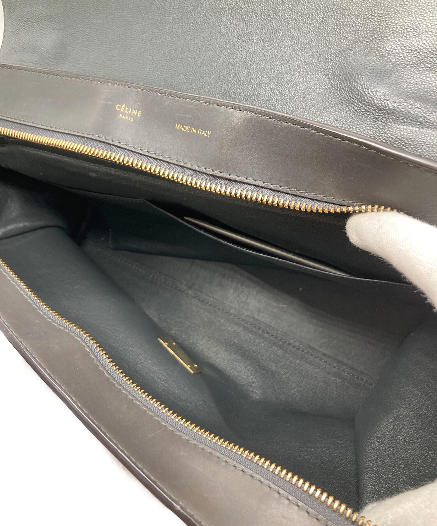 中古・古着通販】CELINE (セリーヌ) トラペーズ2WAYバッグ グレー 