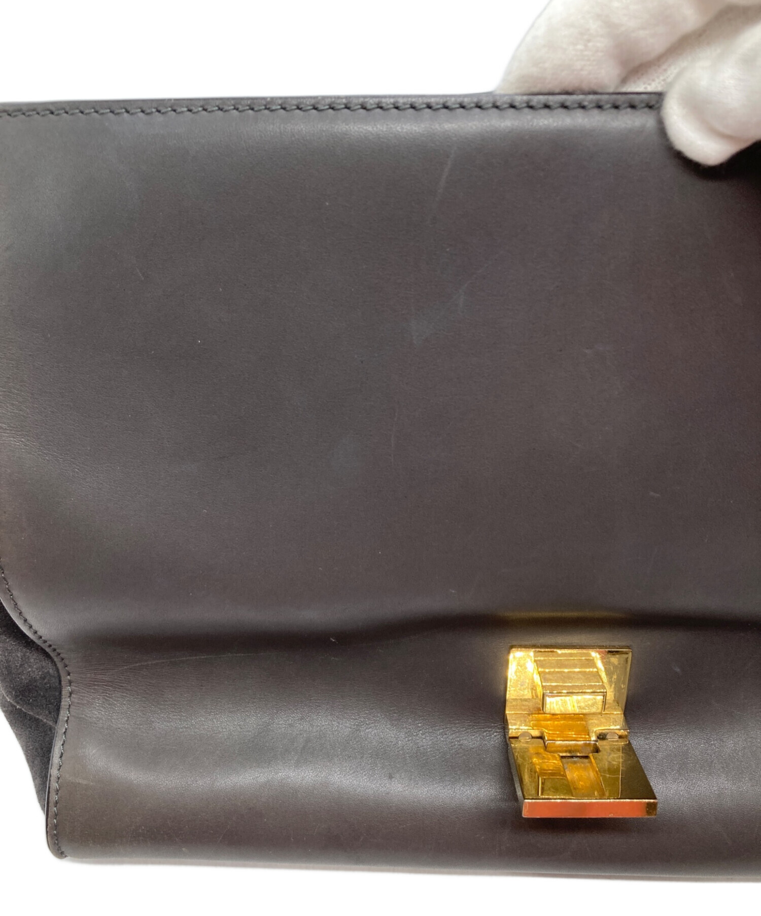 中古・古着通販】CELINE (セリーヌ) トラペーズ2WAYバッグ グレー 