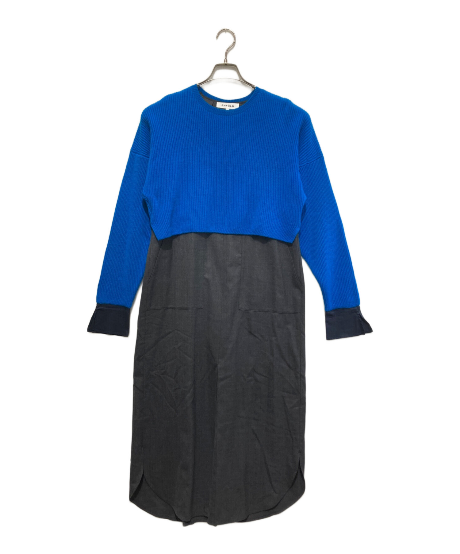 中古・古着通販】ENFOLD (エンフォルド) Firm Wool Combination DRESS