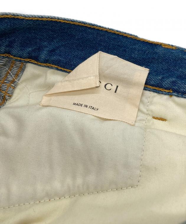 中古・古着通販】GUCCI (グッチ) 17ssブリーチ加工ジーンズ ブルー