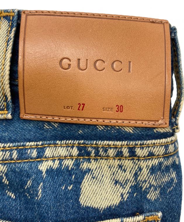 中古・古着通販】GUCCI (グッチ) 17ssブリーチ加工ジーンズ ブルー