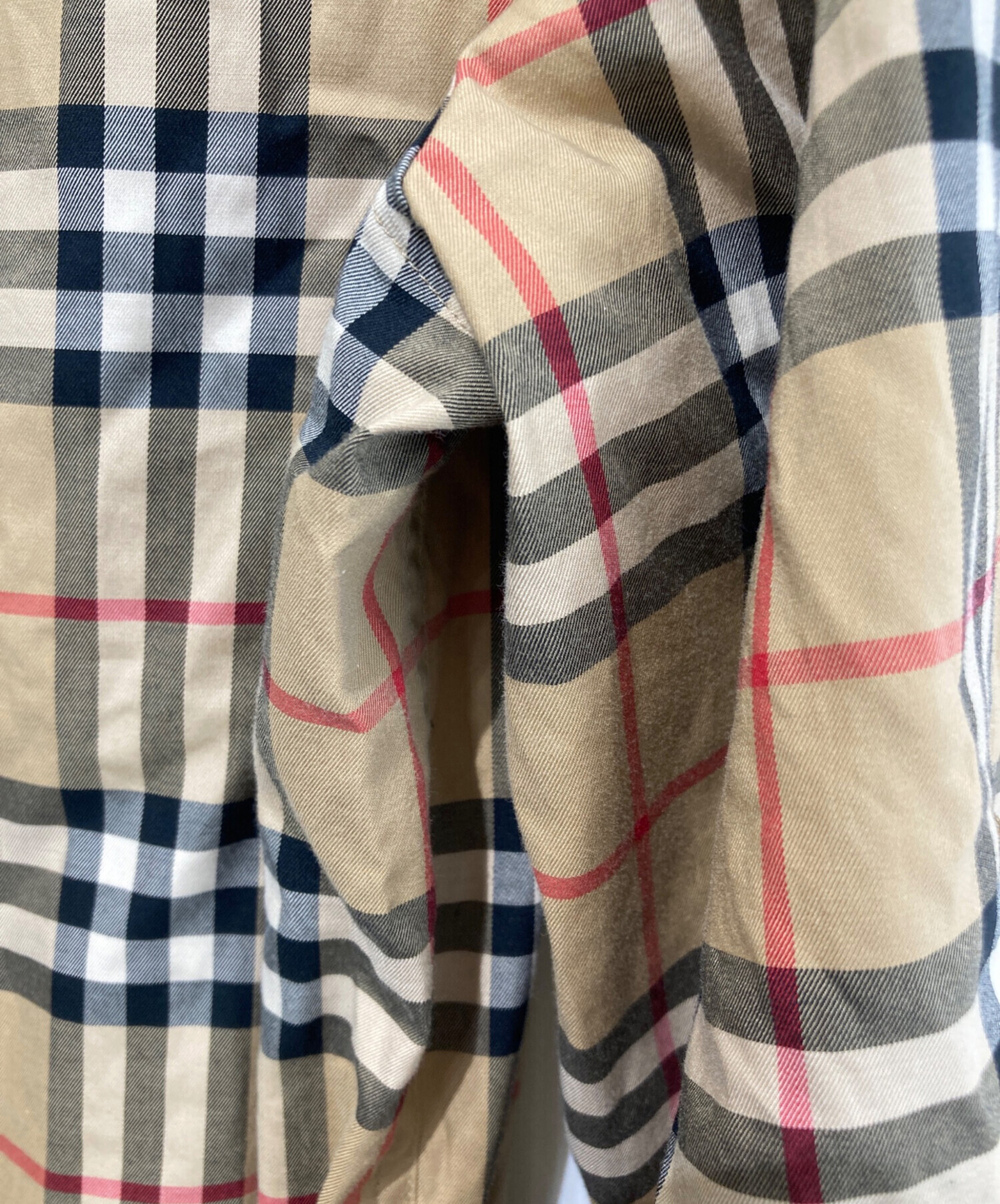 バーバリーベージュ チェック柄 半袖ワンピース 中古・古着通販】BURBERRY (バーバリー) ノヴァチェックシャツ