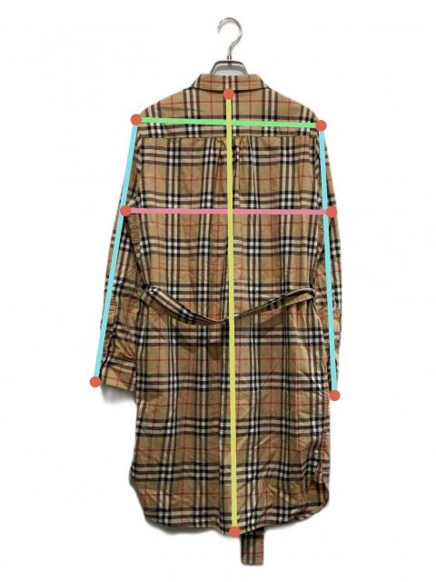 バーバリーロンドン シャツワンピース ロング ノバチェック ベージュ 40 中古・古着通販】BURBERRY (バーバリー) ノヴァチェックシャツ