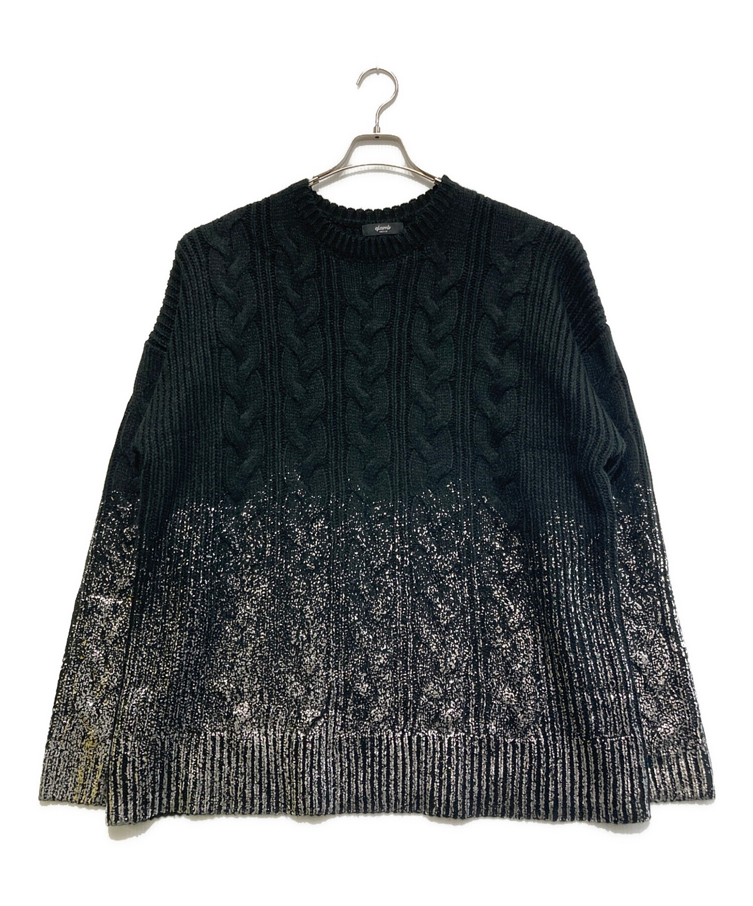 中古・古着通販】glamb (グラム) プラチナケーブルニット ブラック 