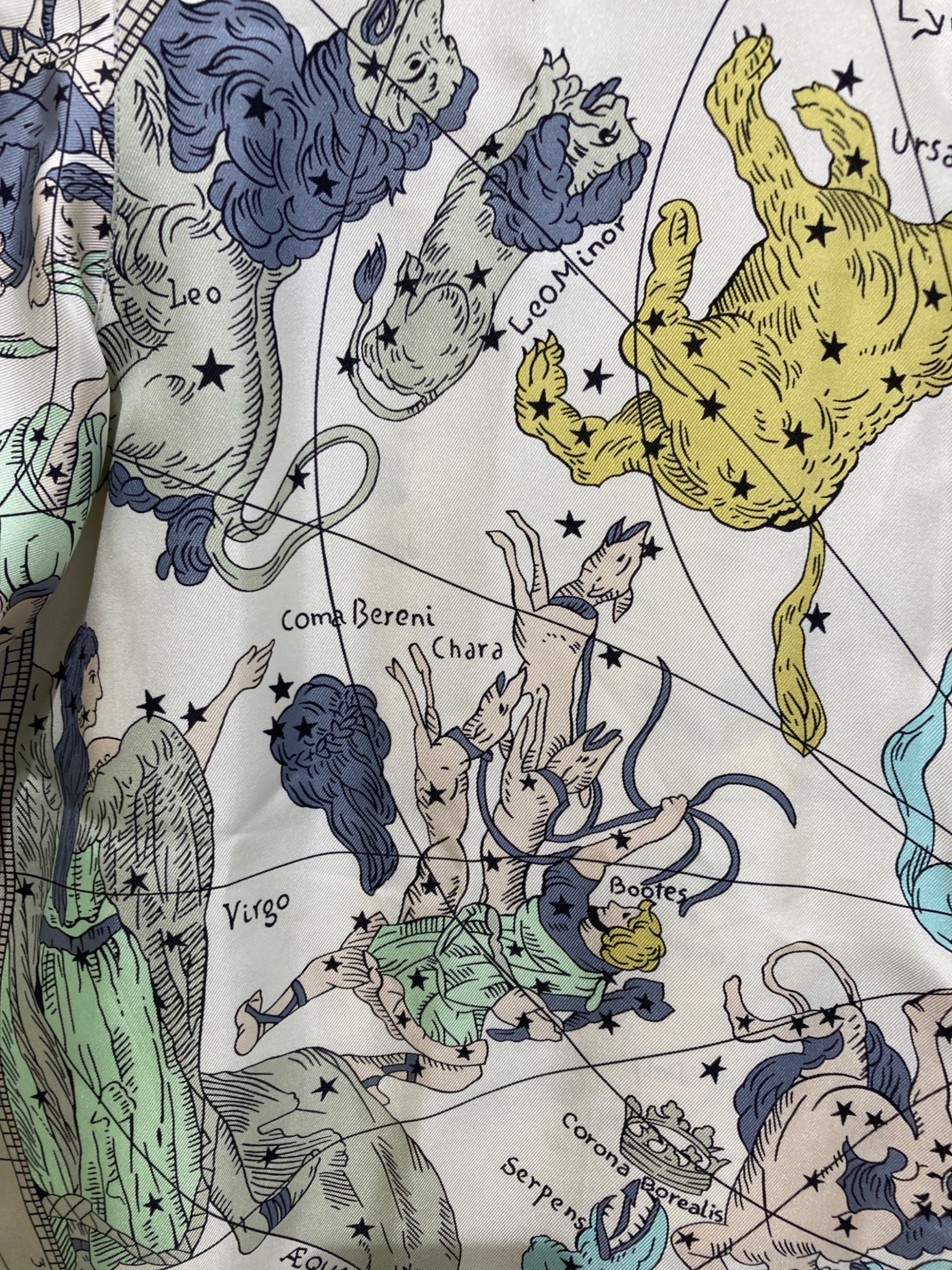 中古・古着通販】HERMES (エルメス) 星座柄シルクシャツ ベージュ