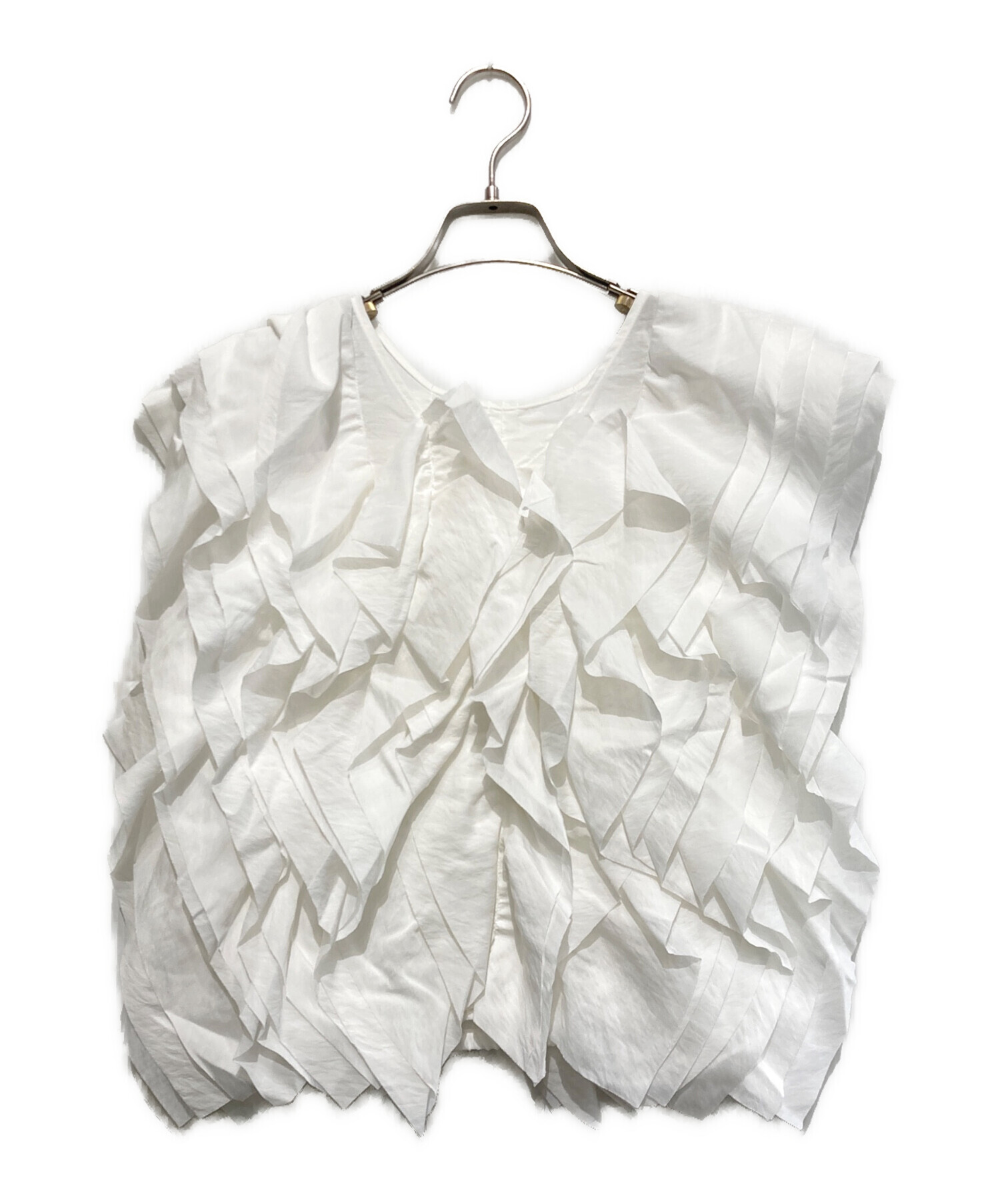 roughlow frill vest(NAVY)新品未使用 中古・古着通販】roughlow (ラフロー) frill vest ホワイト サイズ