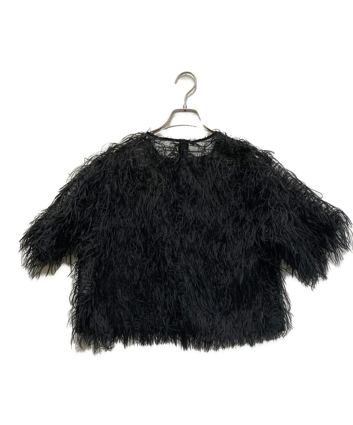 roughlow ラフロー　airy fringe sheer tops roughlow airy fringe sheer tops(white) FLOWY SEMI-SHEER TOP