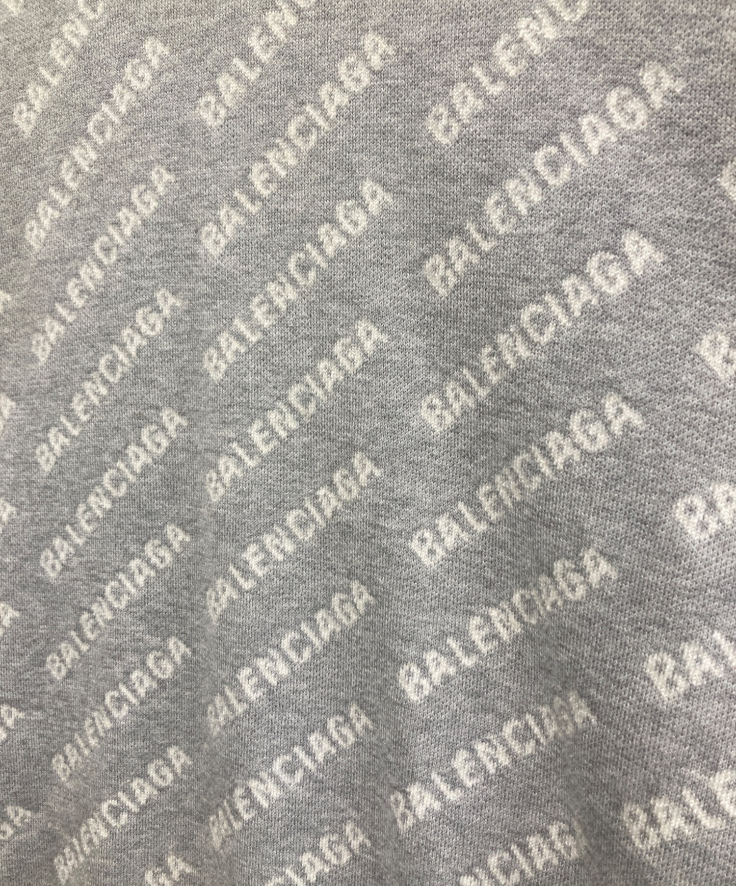 未使用品！BALENCIAGA（バレンシアガ） オーバーロゴニット グレー 中古・古着通販】BALENCIAGA (バレンシアガ) 19AW オールオーバー