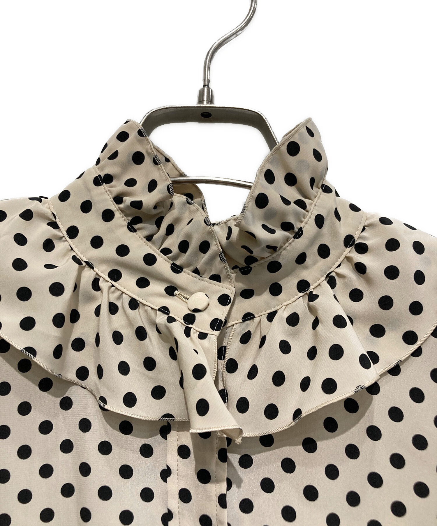 タグ付✨LOULOU WILLOUGHBY ドット ボウタイブラウス ベージュ2 allureville｜【LOULOU WILLOUGHBY】◇デシンドットフリル