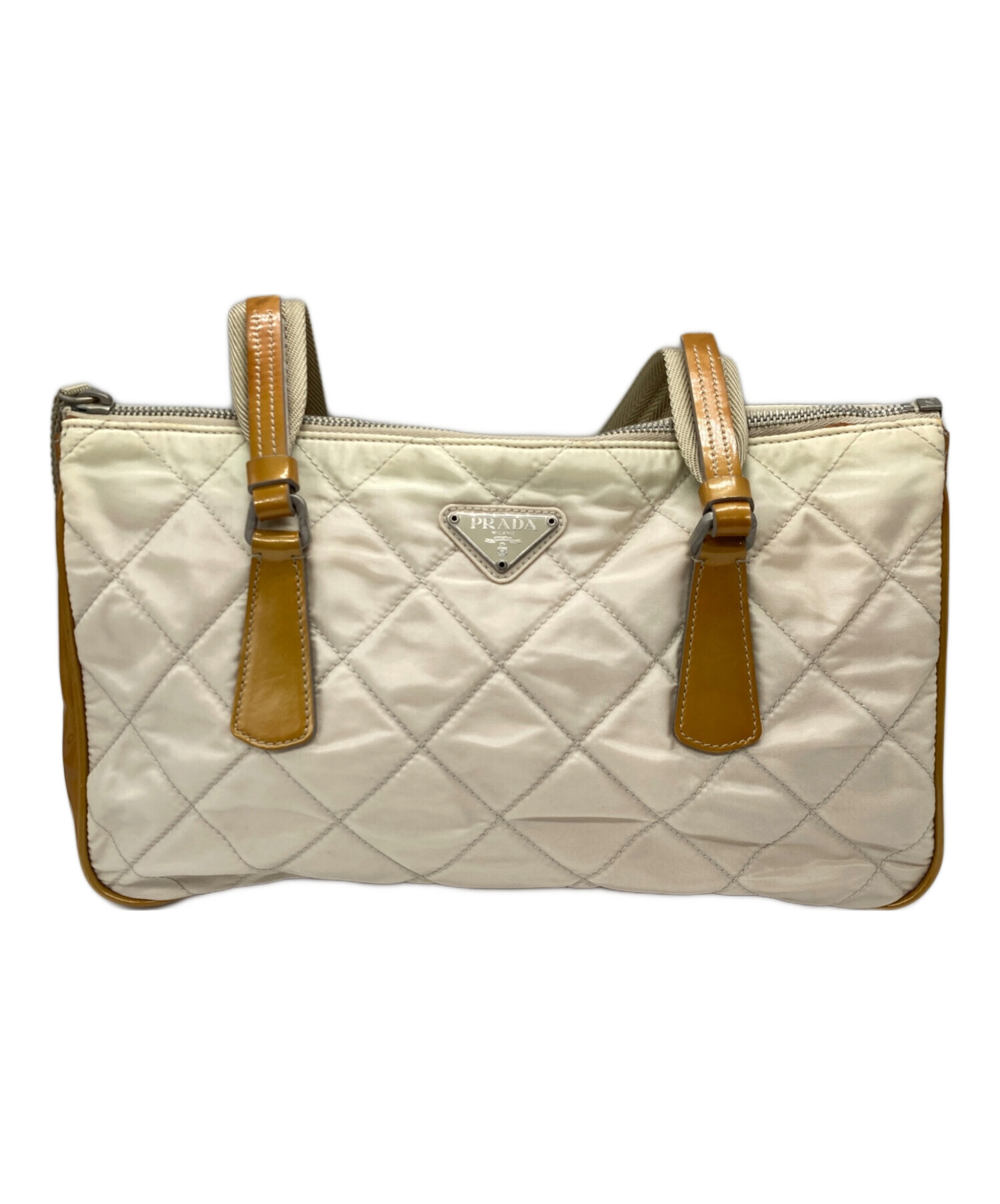 中古・古着通販】PRADA (プラダ) キルティングバッグ アイボリー 