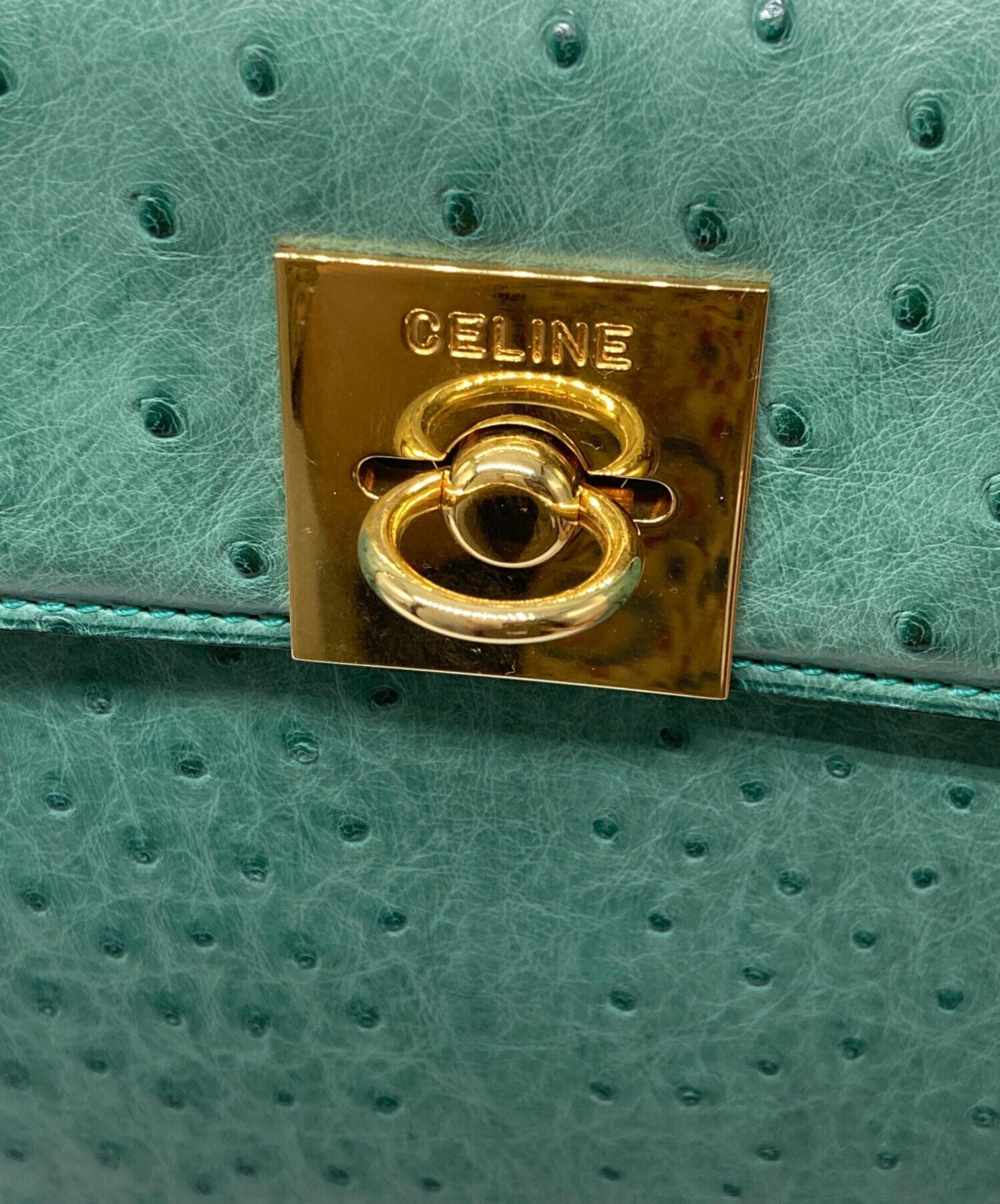 中古・古着通販】CELINE (セリーヌ) オーストリッチハンドバッグ 
