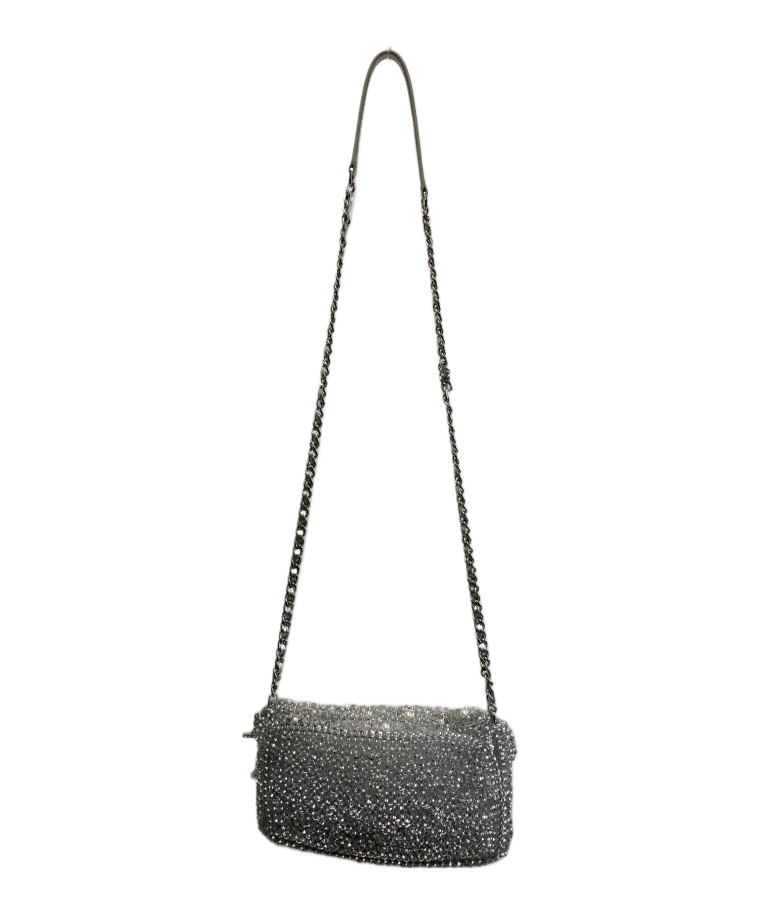 【未使用】アンテプリマ ペルラ グリッター ショルダー ミディアム シルバー ペルラ グリッター/スクエア ミディアム/シルバー ｜ 【公式