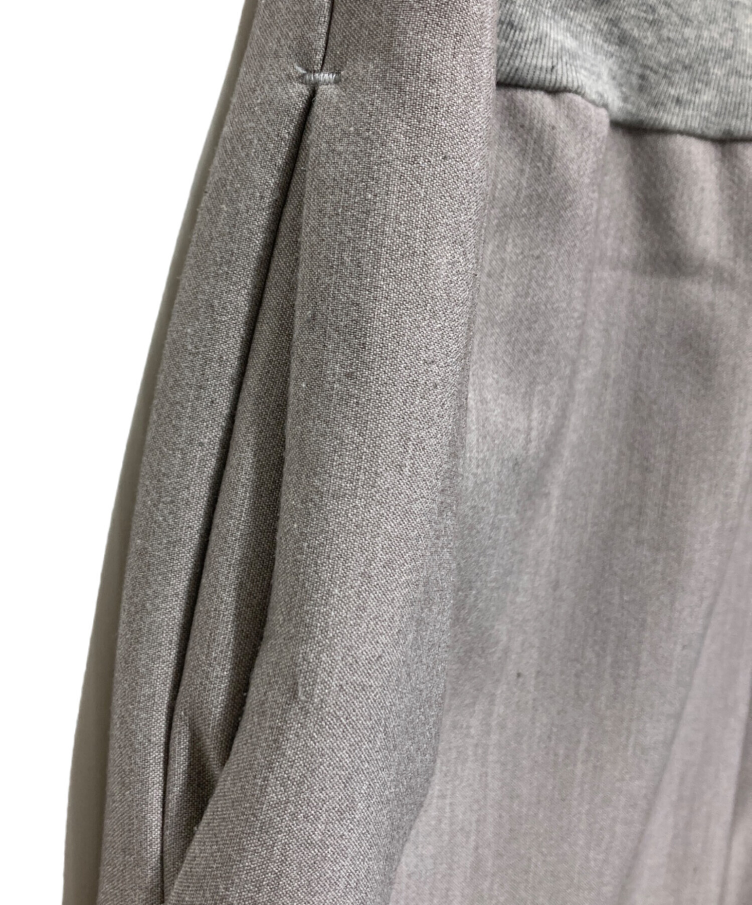 ビアズリー*ウエストリブ麻混パンツ★新品未使用フリーサイズ定番 中古・古着通販】BEARDSLEY (ビアズリー) ウエストリブダブル