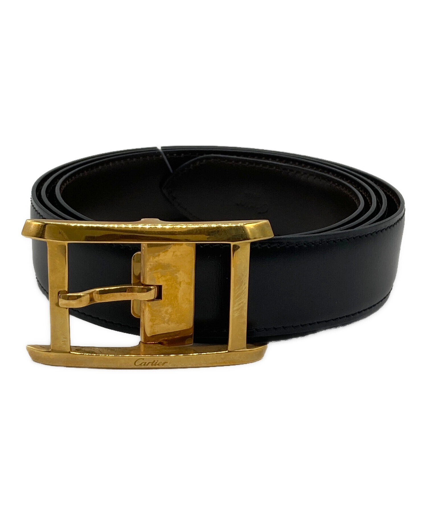 【新品　未使用】Cartier レザーベルト ブラック 中古・古着通販】Cartier (カルティエ) レザーベルト ブラック