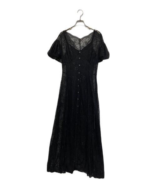 【限定値下げ中✨】AMERI SCALLOP LACE EMPIRE DRESS 中古・古着通販】AMERI (アメリ) SCALLOP LACE EMPIRE DRESS ブラック