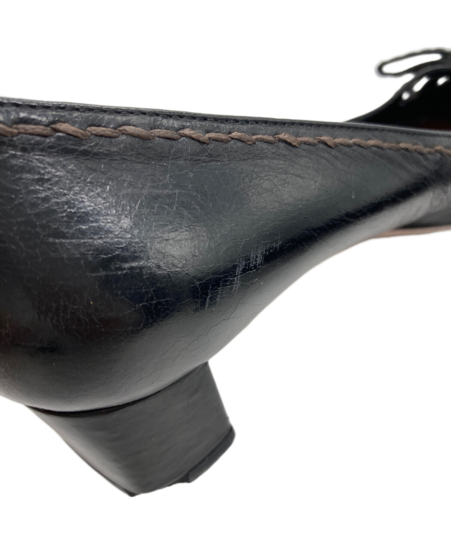 中古・古着通販】PRADA (プラダ) リボンパンプス ブラック サイズ:381