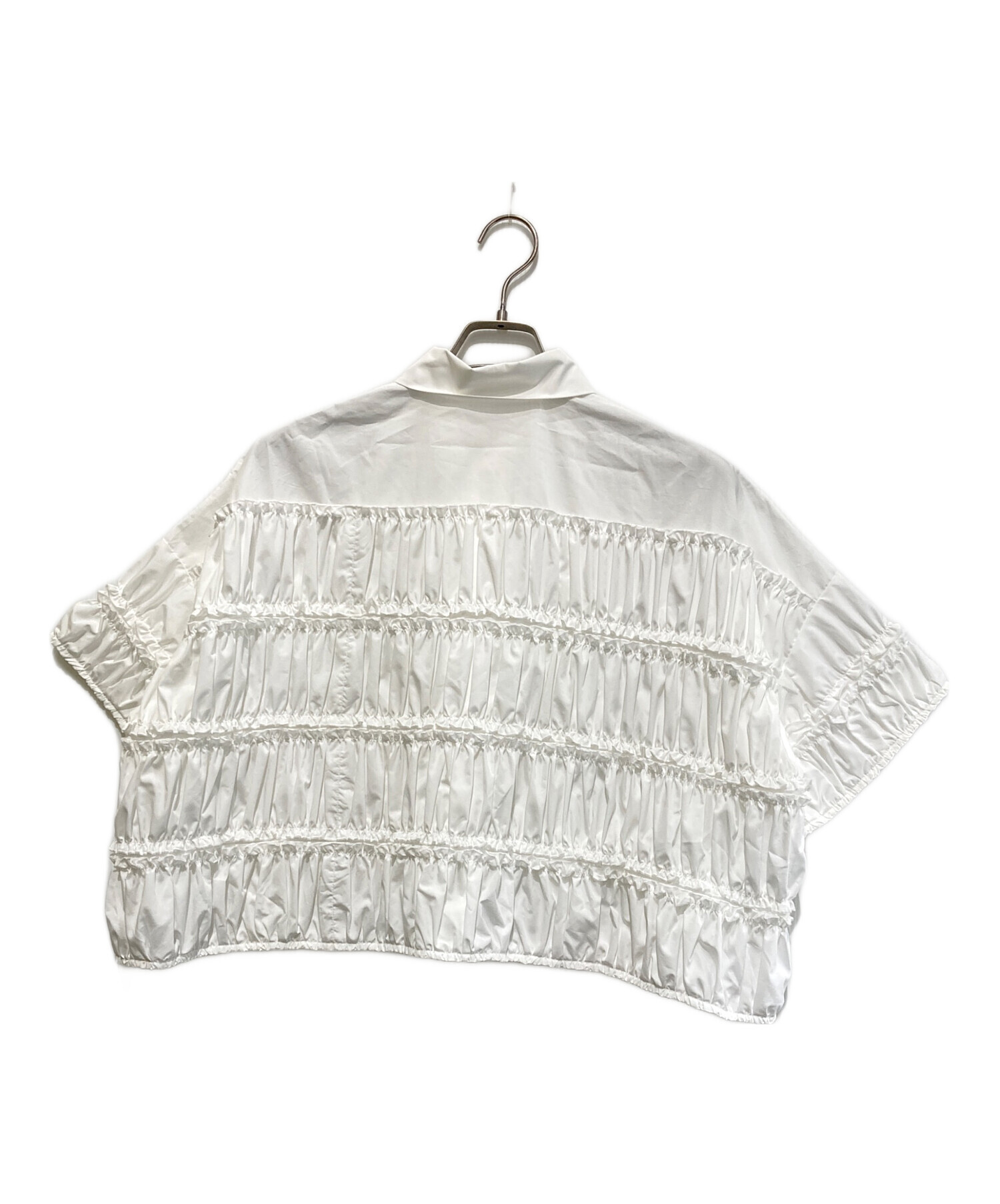 中古・古着通販】ENFOLD (エンフォルド) TIERED GATHER SHIRT ホワイト