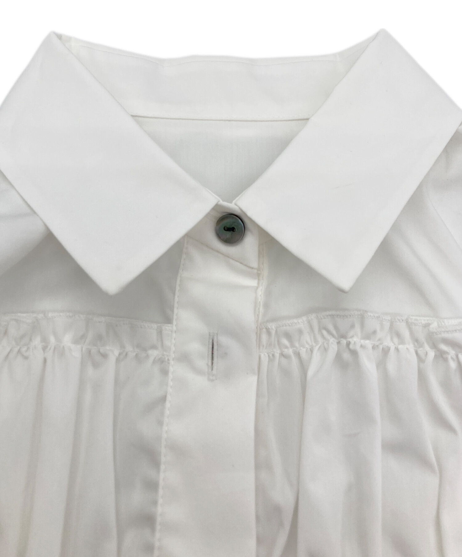 中古・古着通販】ENFOLD (エンフォルド) TIERED GATHER SHIRT ホワイト