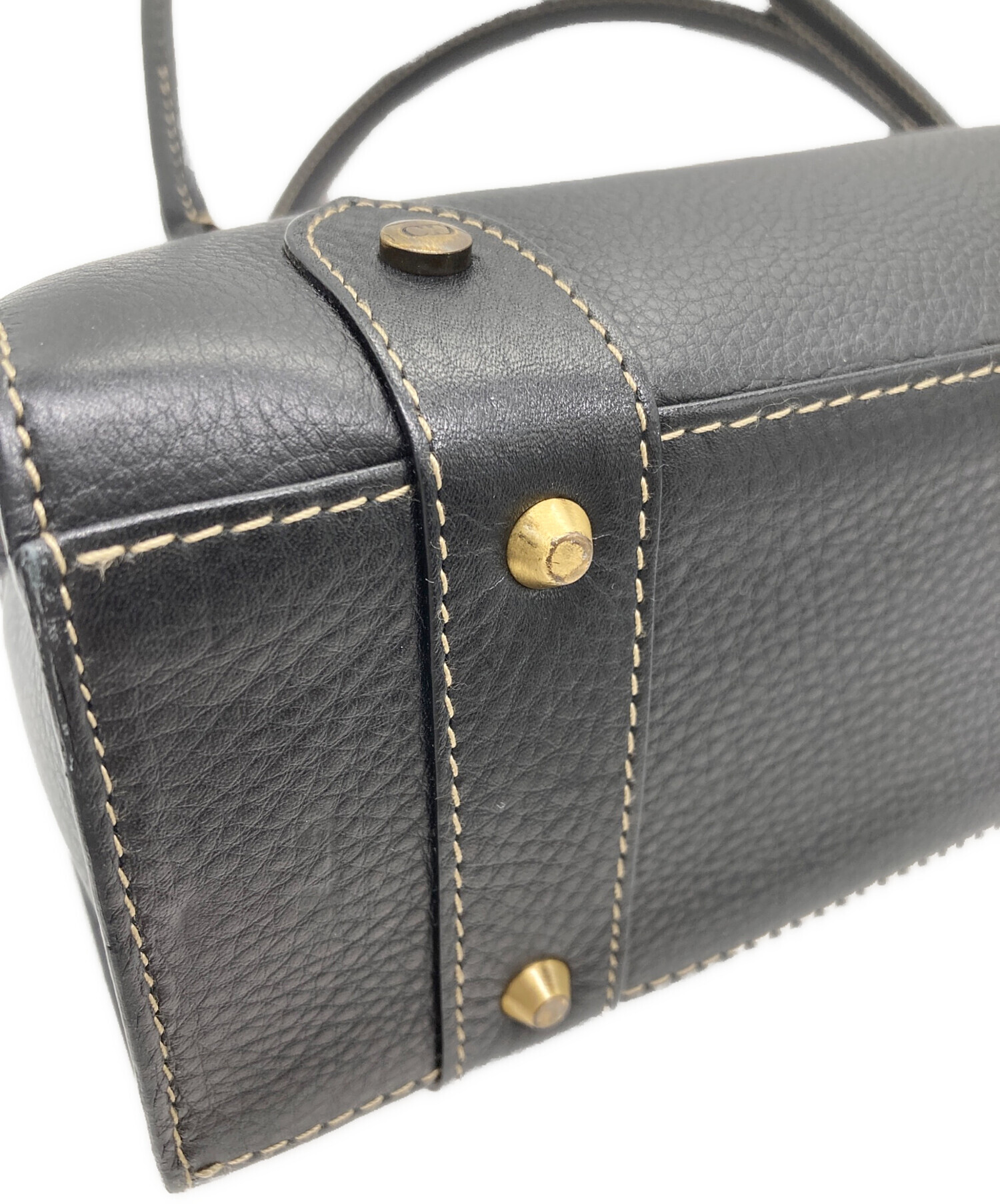 クリスチャンディオール　レザーハンドバッグ 中古・古着通販】Christian Dior (クリスチャン ディオール) レザー