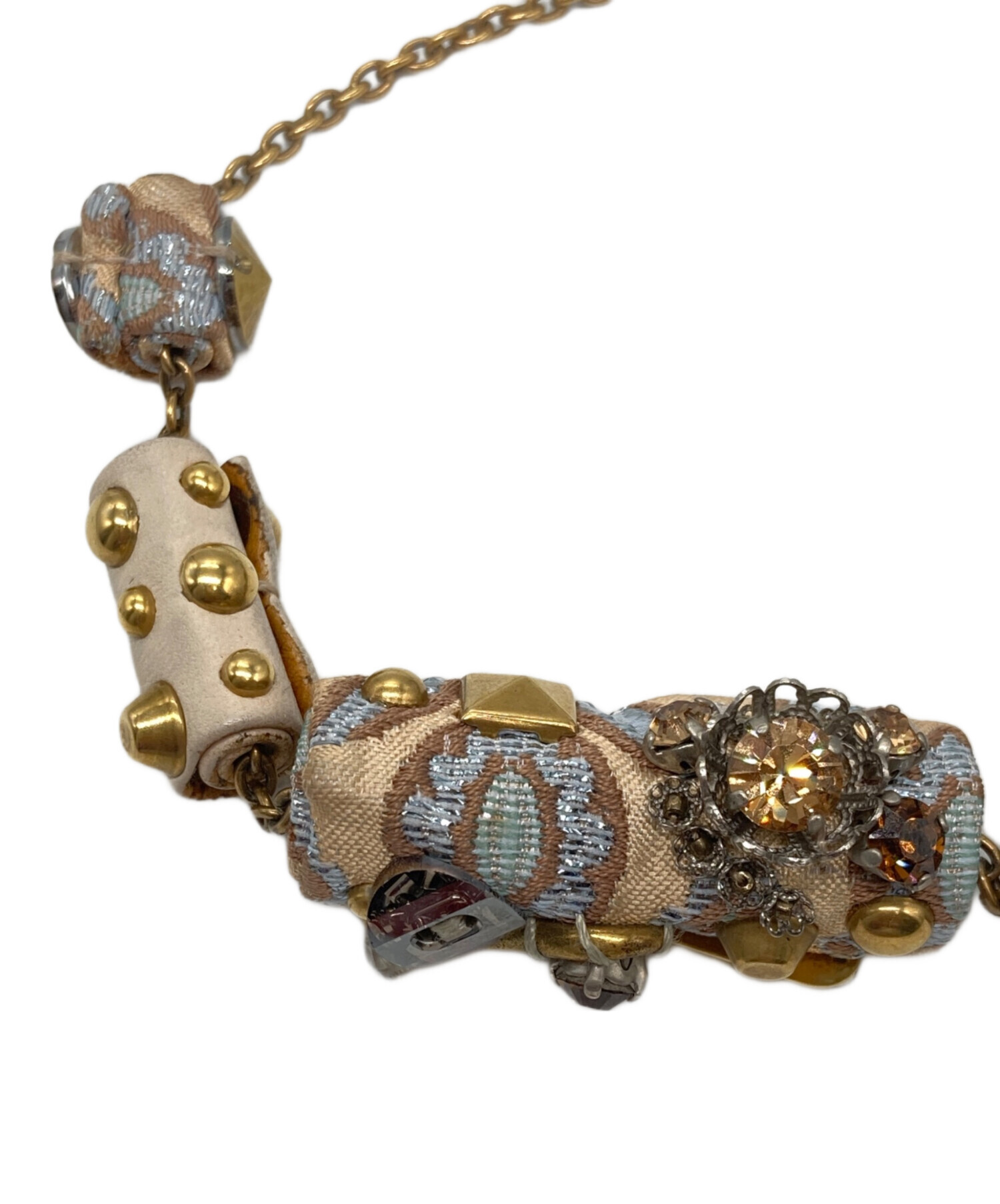 miumiu ベージュ レザーVネックビスチェ ホルターネック　旧タグ MIUMIU ミュウミュウ チェーンショルダーバッグ 5BH133 レザー