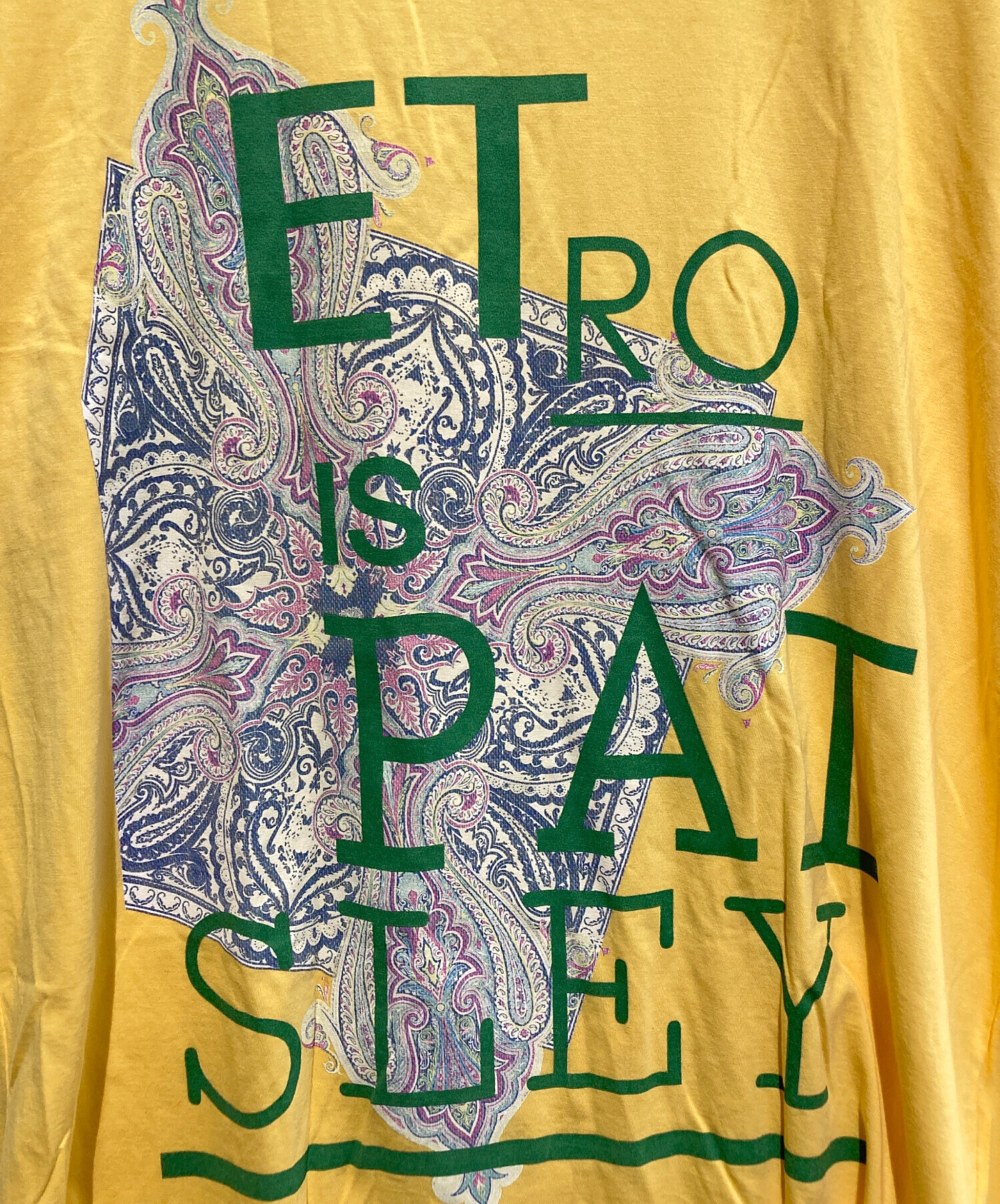中古・古着通販】ETRO (エトロ) ペイズリー柄プリントTシャツ イエロー