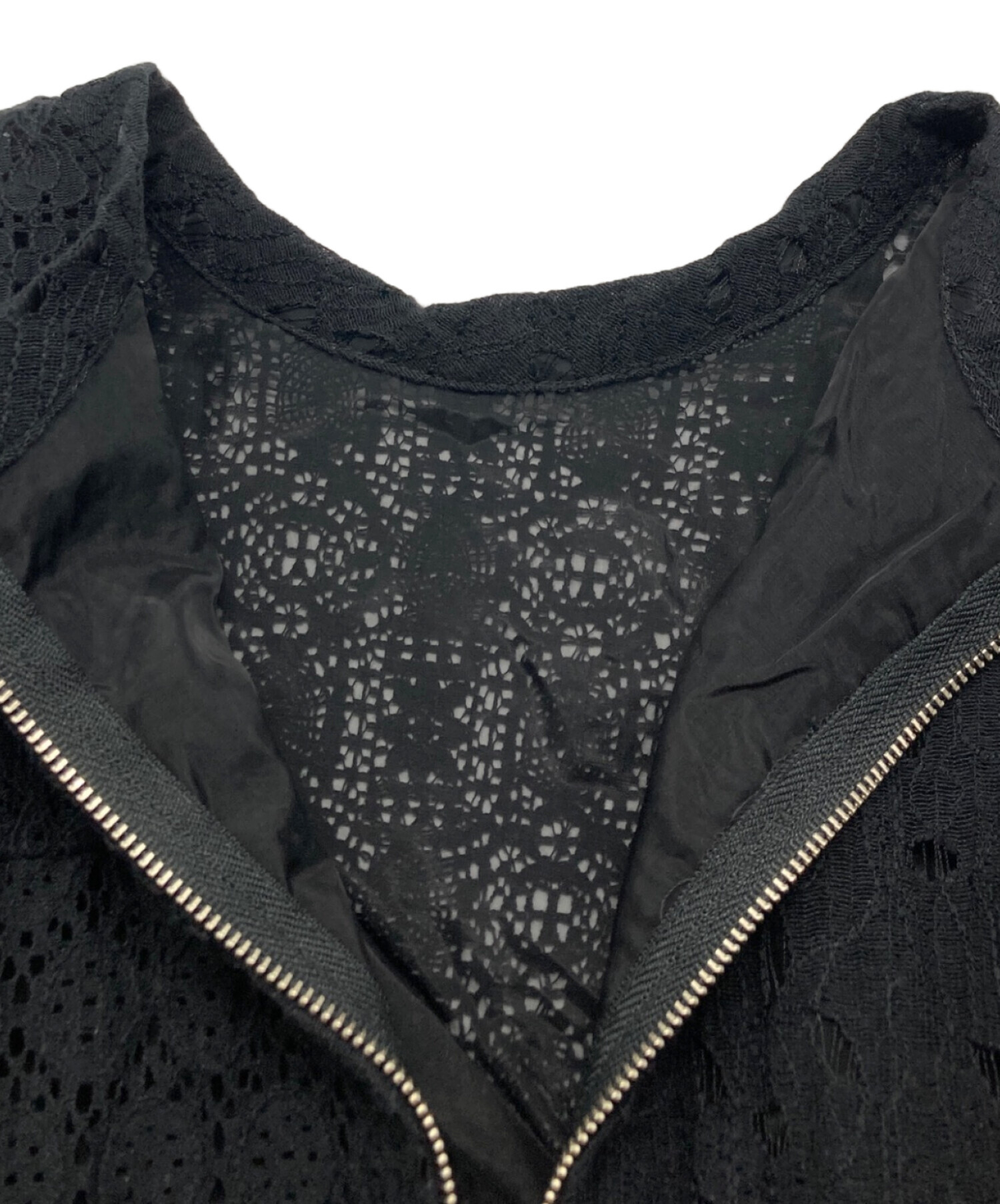 中古・古着通販】Ameri (アメリ) 2WAY PATCHWORK LACE ZIP TOP