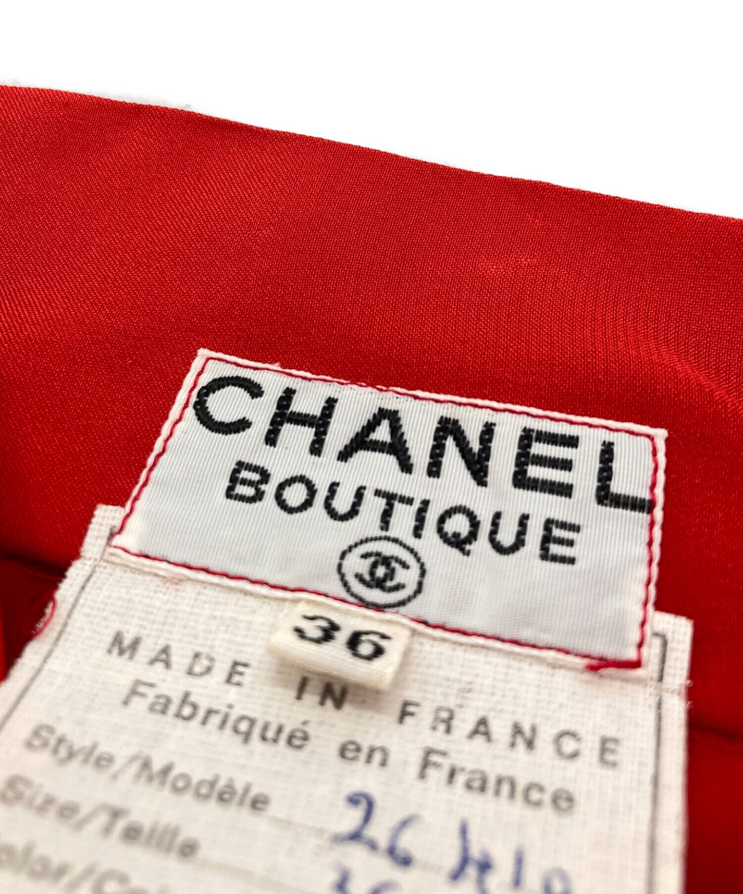 CHANEL シャネル　ブラウス　レッド　赤　半袖　シャツ　ハーフ　ココマーク 中古・古着通販】CHANEL (シャネル) ココマーク ストライプ シャツ