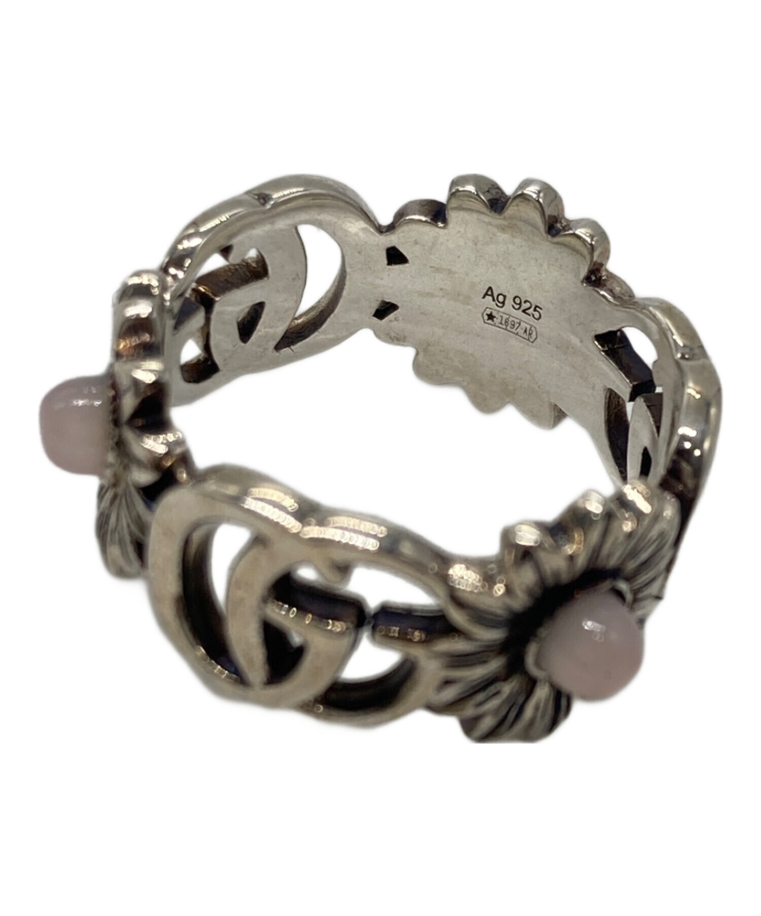 中古・古着通販】GUCCI (グッチ) シルバーリング シルバー×ピンク 