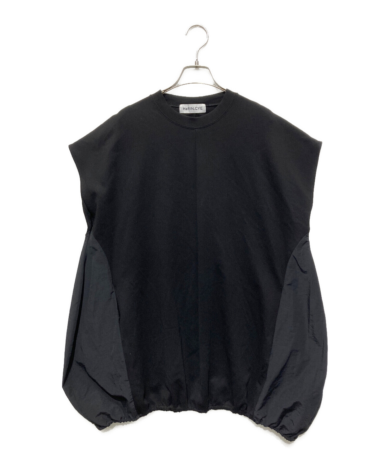 トップス HeRIN.CYE Egg tops BLK FREE 中古・古着通販】HeRIN.CYE (ヘリンドットサイ) Egg tops ブラック