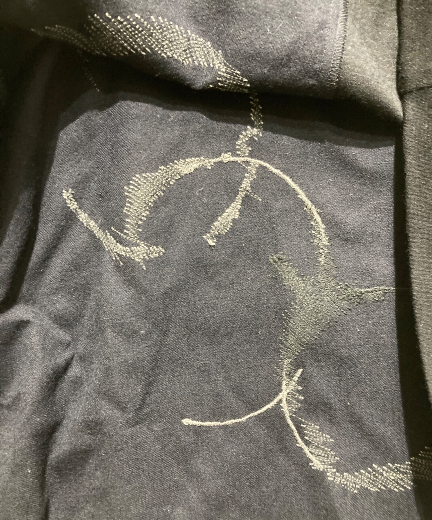 中古・古着通販】Y's (ワイズ) ウール刺繍ワンピース ブラック サイズ