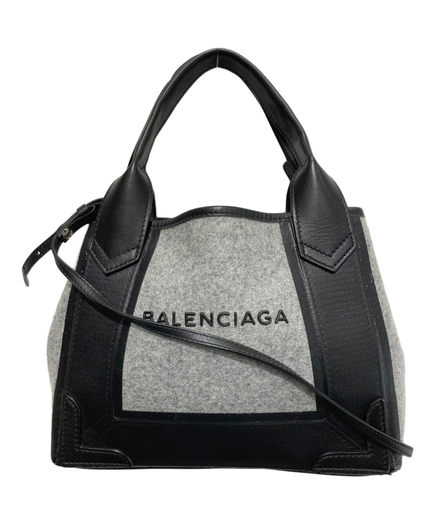 中古・古着通販】BALENCIAGA (バレンシアガ) NAVY CABAS XS グレー 