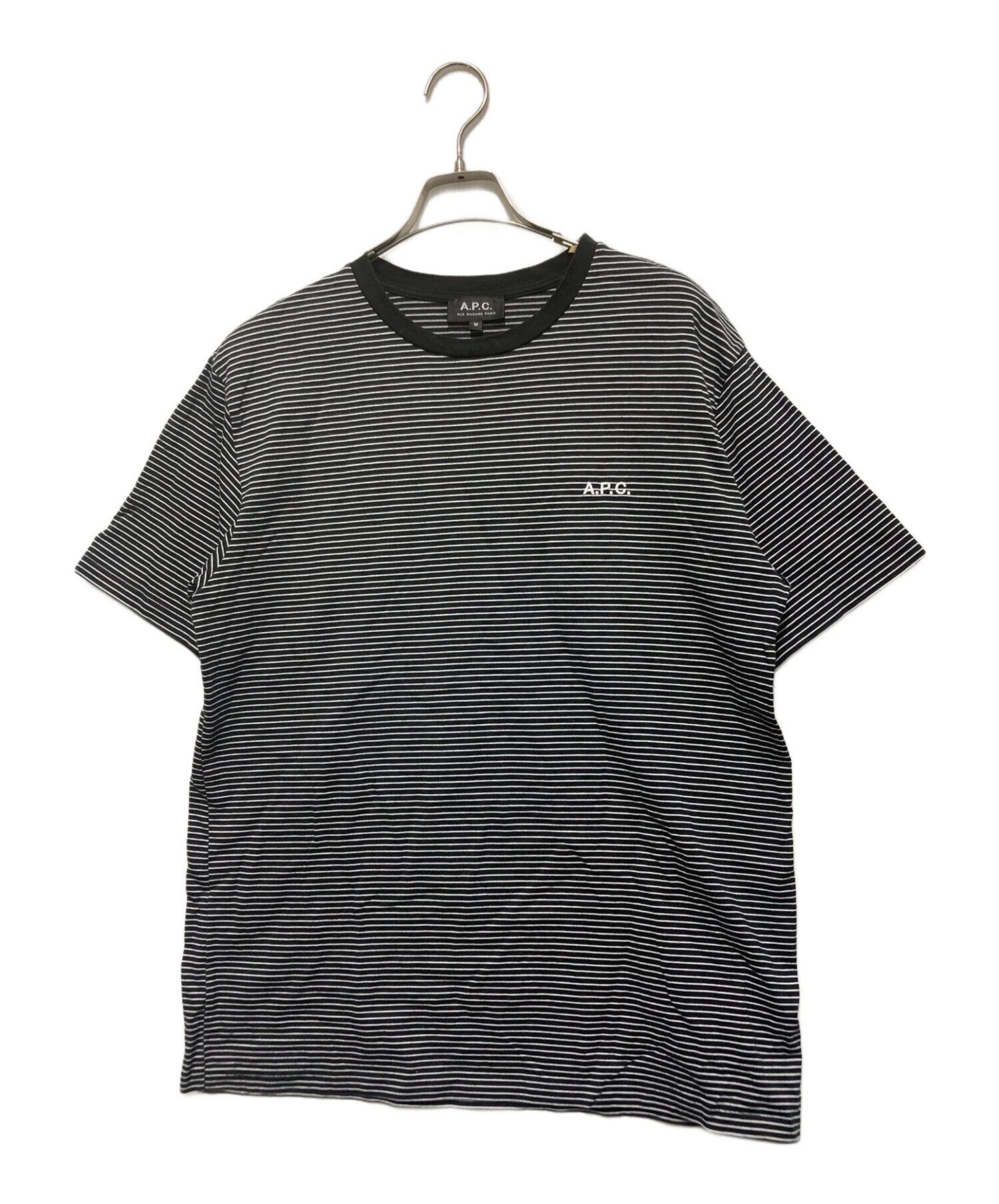 中古・古着通販】A.P.C. (アーペーセー) ボーダーカットソー ブラック 