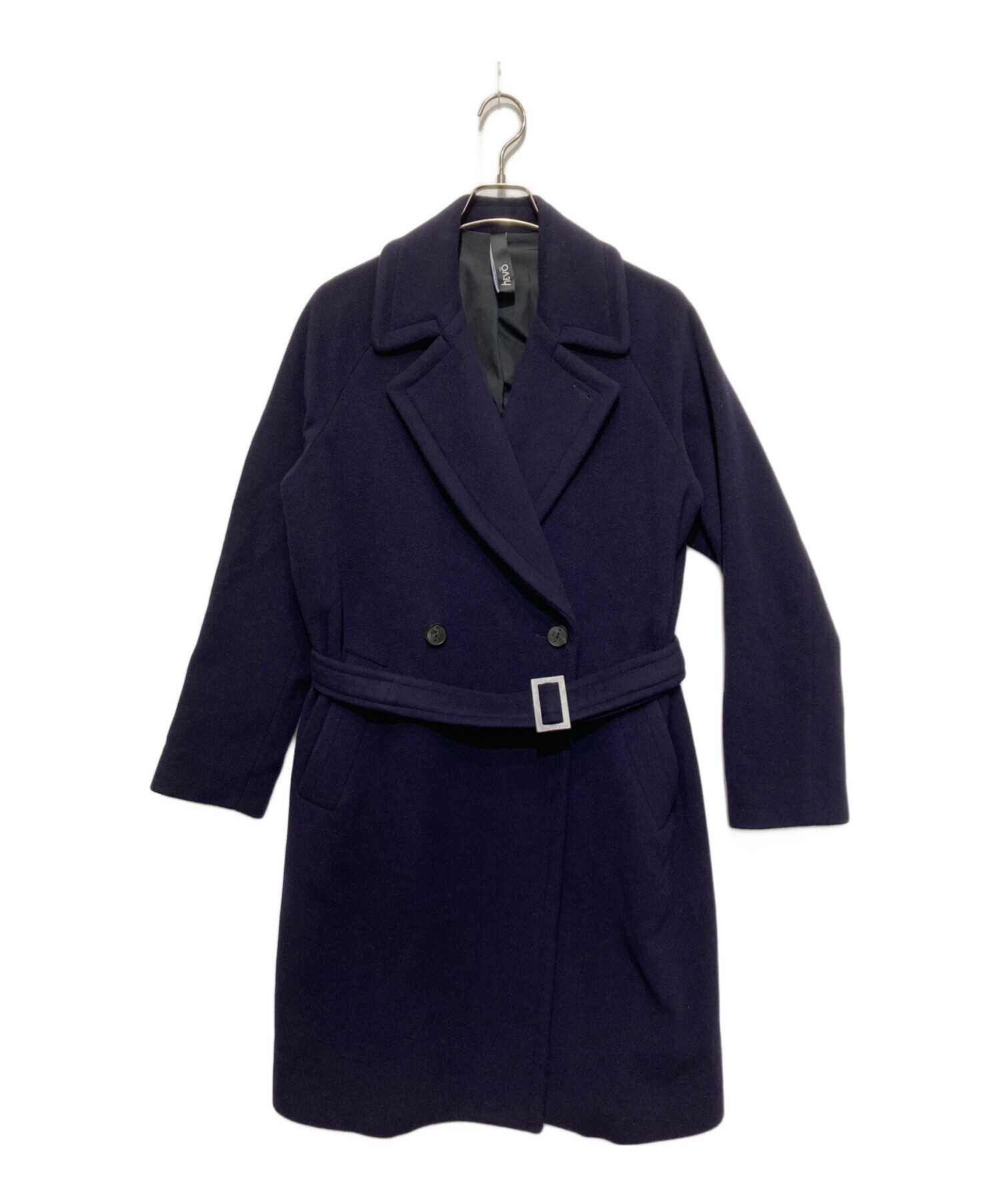 中古・古着通販】HEVO (イーヴォ) ウールコート ネイビー サイズ:44