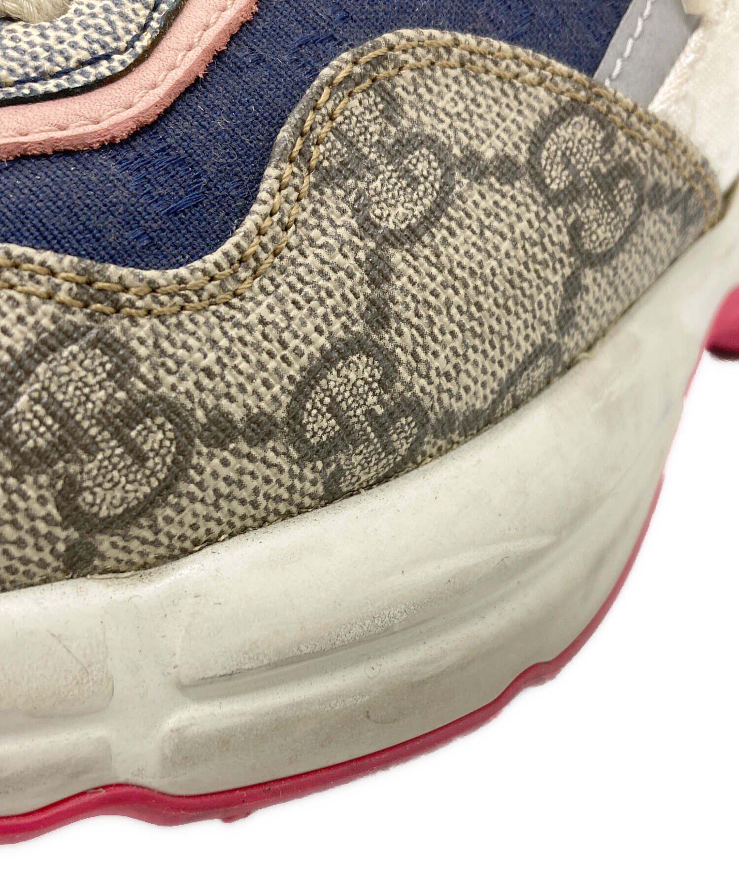 中古・古着通販】GUCCI (グッチ) GG総柄スニーカー ホワイト×ベージュ 
