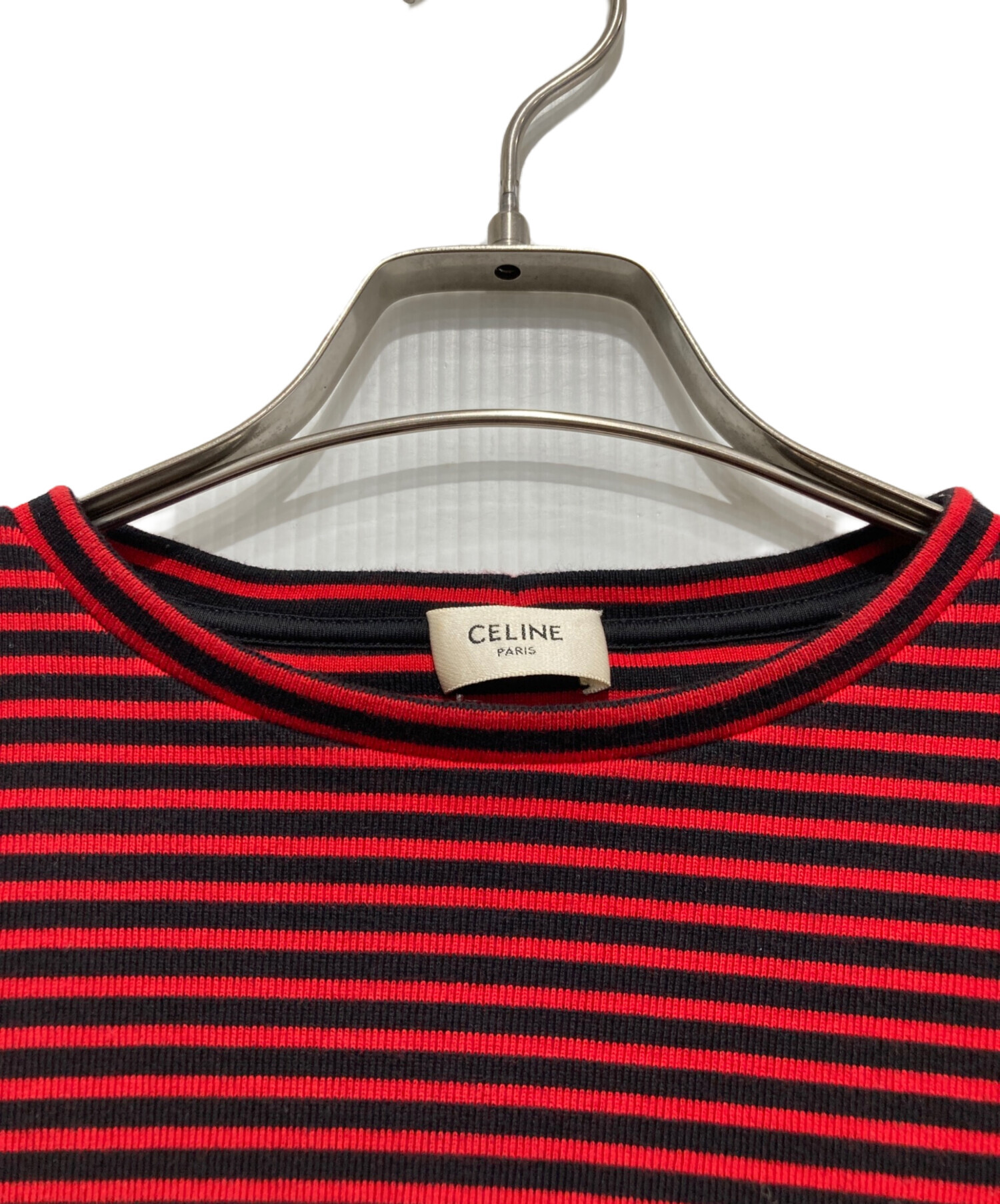 中古・古着通販】CELINE (セリーヌ) ボーダーカットソー レッド