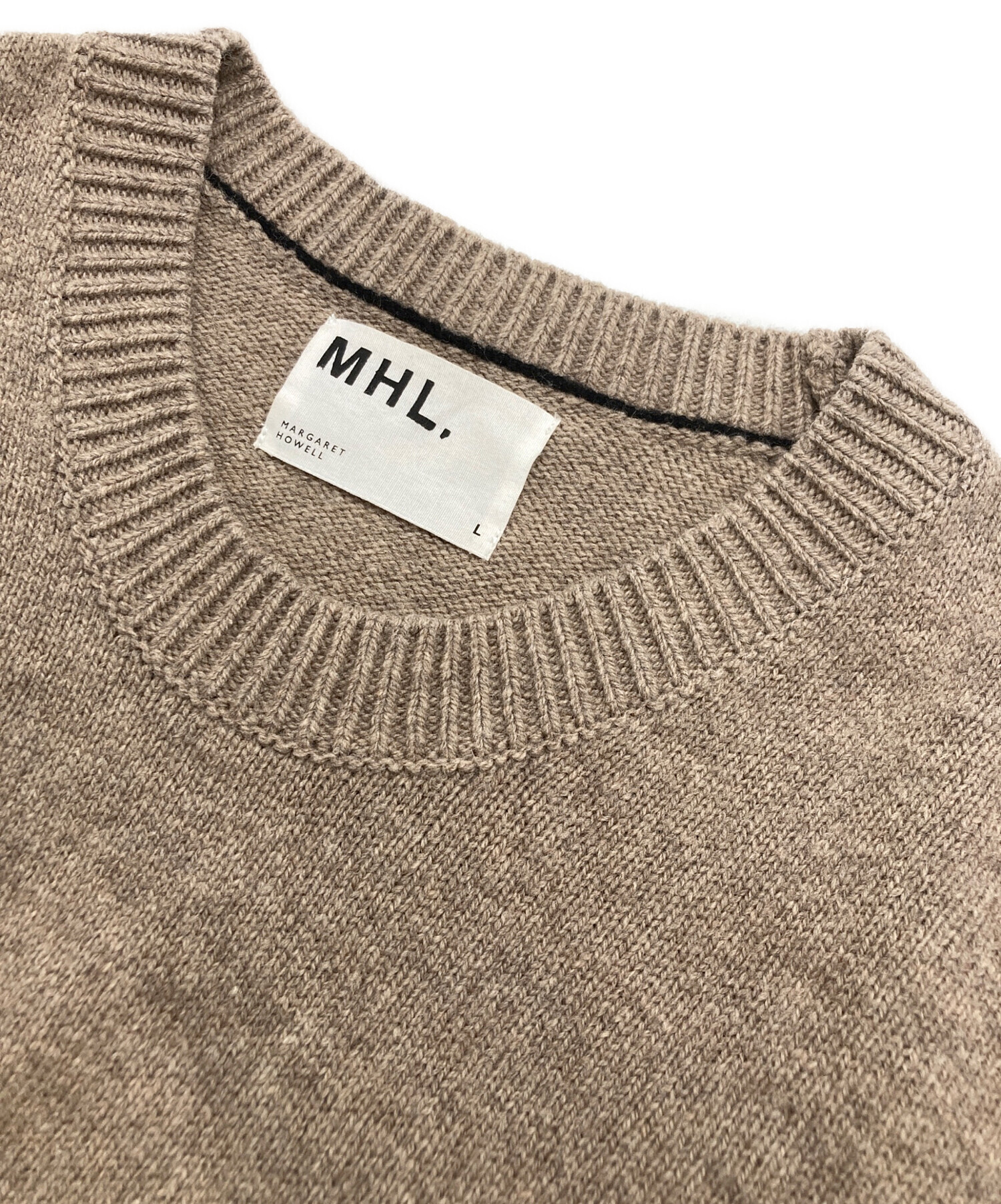 中古・古着通販】MHL (エムエイチエル) ウールニットベスト ベージュ