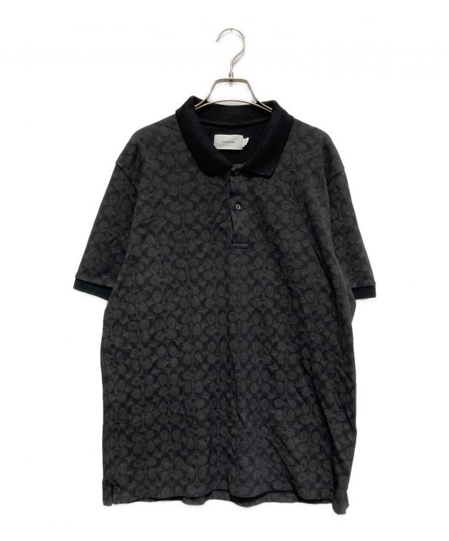 中古・古着通販】COACH (コーチ) シグネチャー ポロ ブラック サイズ:L
