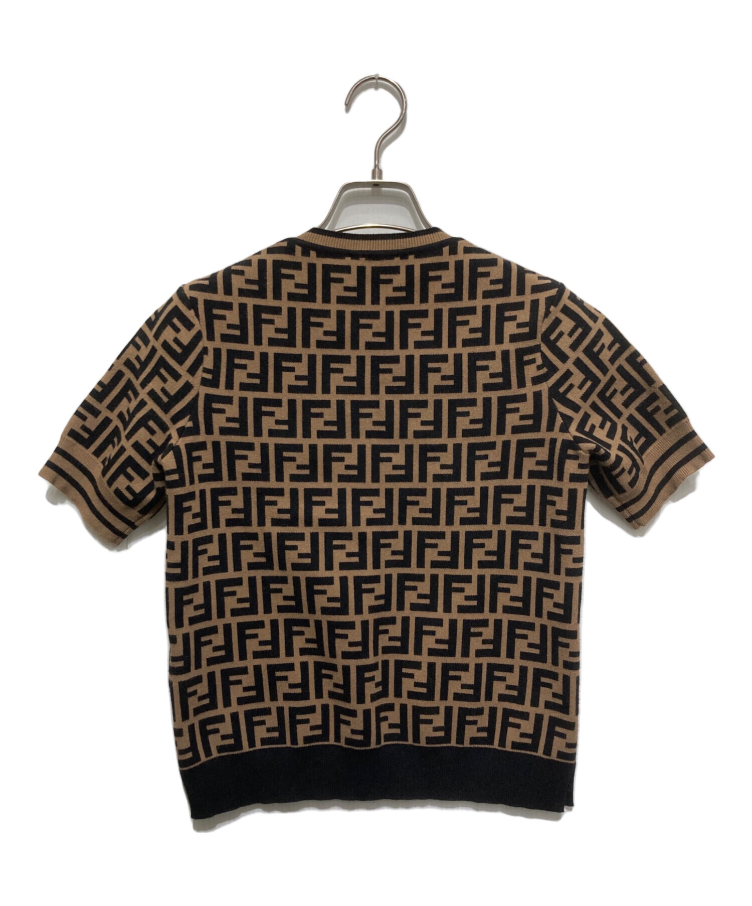 中古・古着通販】FENDI (フェンディ) ズッカ柄半袖ニット ブラック