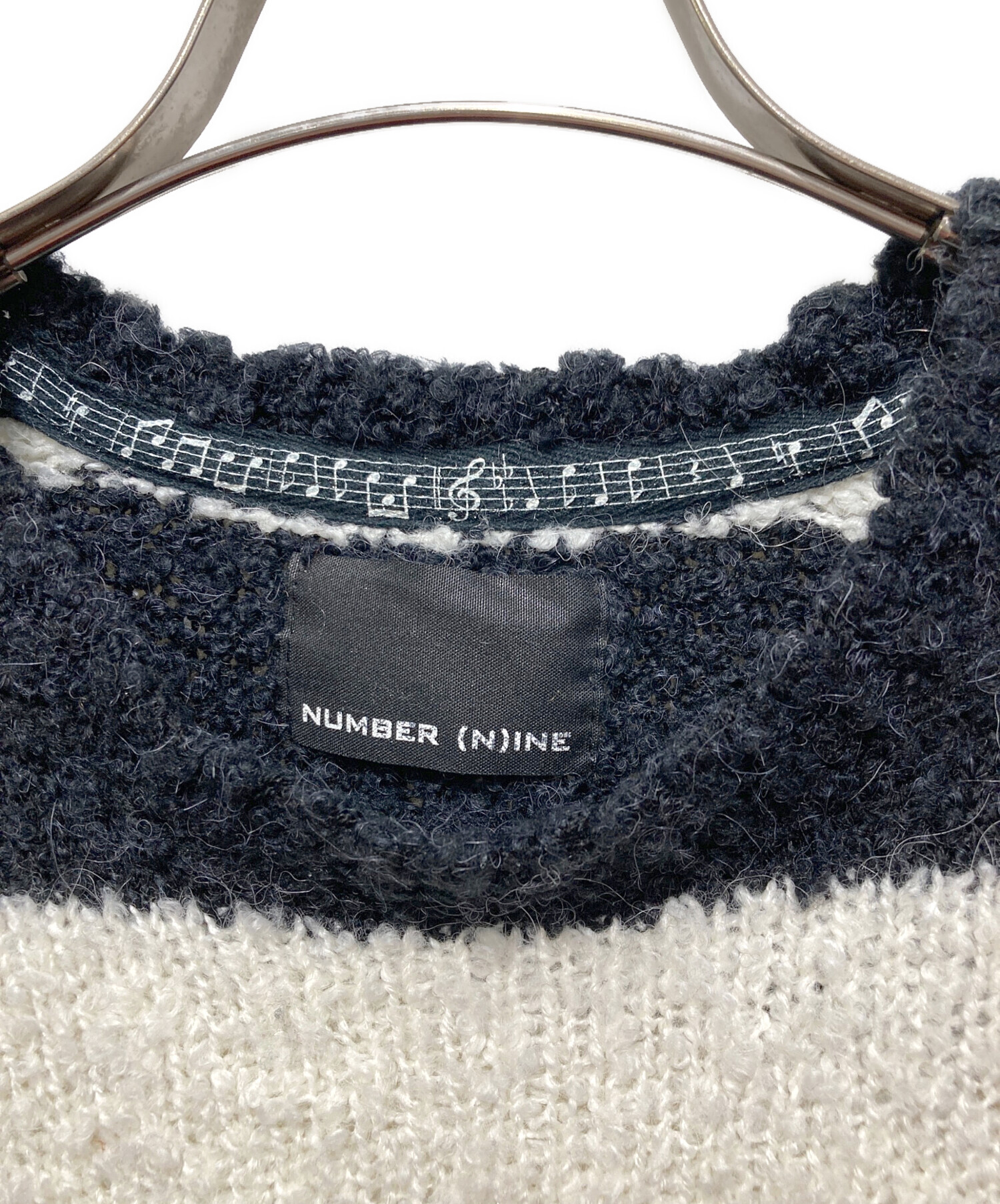 NUMBER (NINE) ストライプ ボーダー ニット セーター アルパカ棍 NUMBER (N)INE 22AW アルパカ混 ボーダーニット カートコバーン