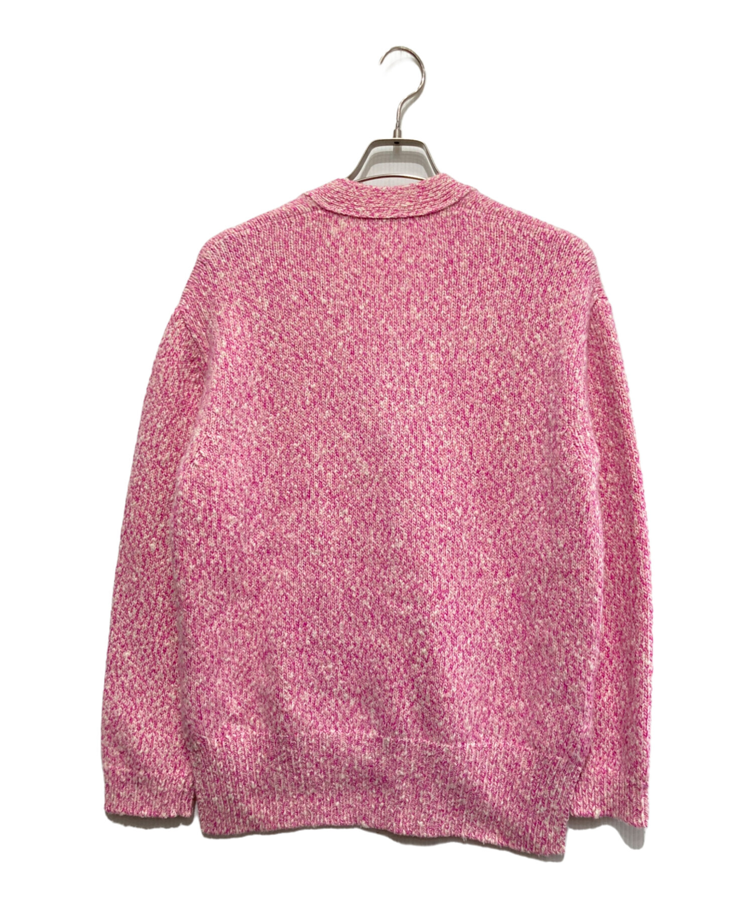 Drawer 5Gウールカシミヤミンクパッチカーディガン ミンクエルボー