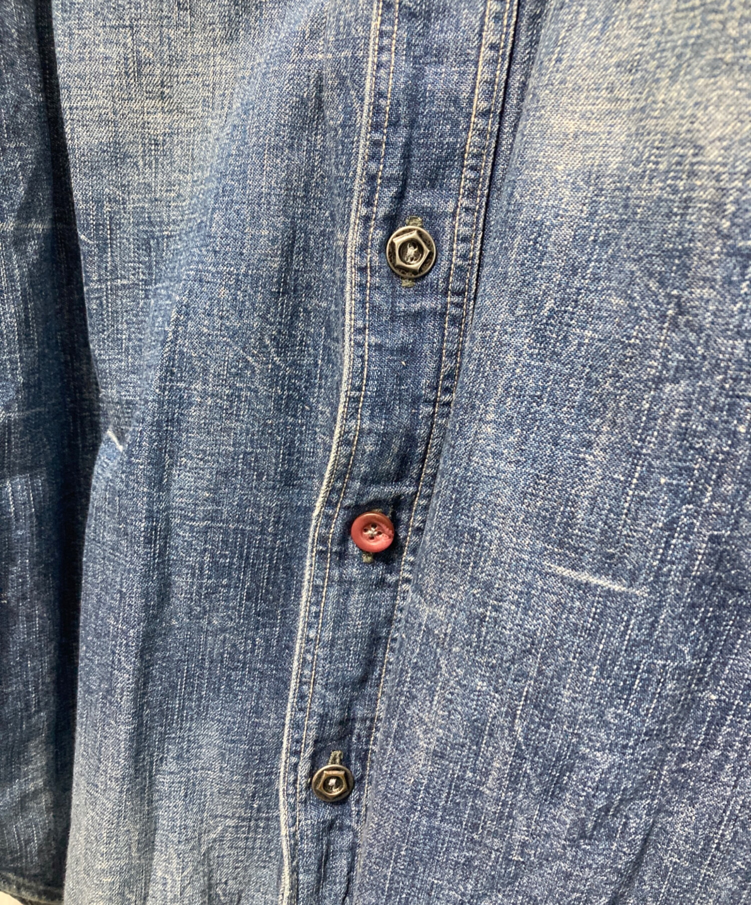 中古・古着通販】RRL (ダブルアールエル) デニムウエスタンシャツ