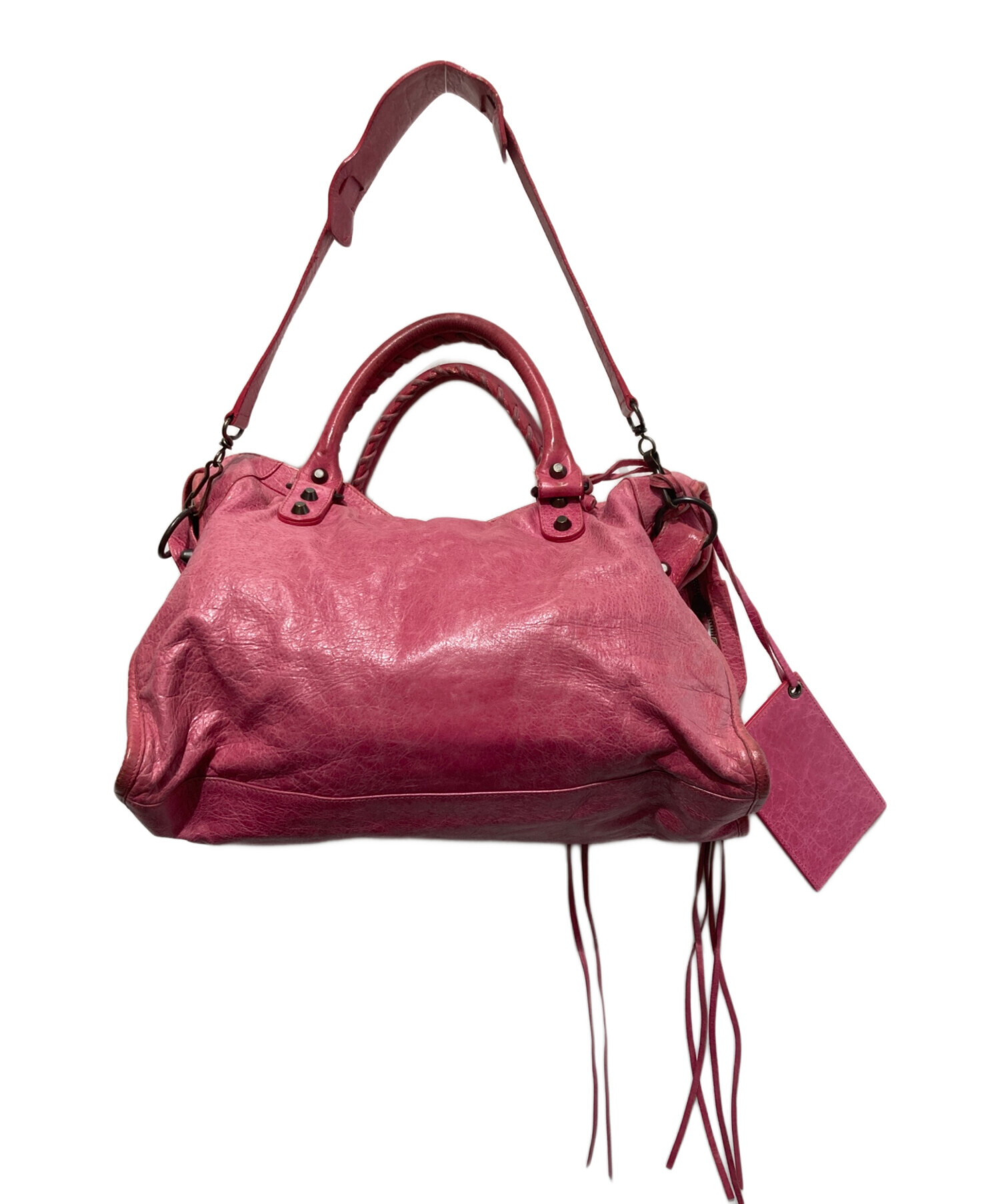 BALENCIAGA バレンシアガ　シティ　ピンク レザー ハンドバッグ BALENCIAGA バレンシアガ ザ・シティ バッグ レザー 168028ピンクの