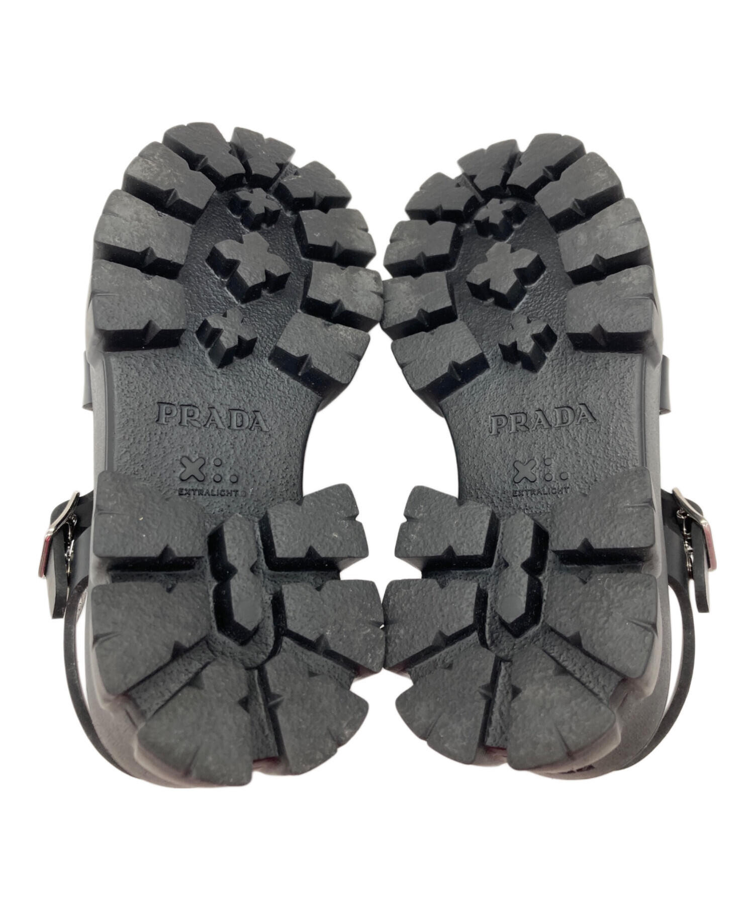 中古・古着通販】PRADA (プラダ) モノリス ラバー サンダル ブラック