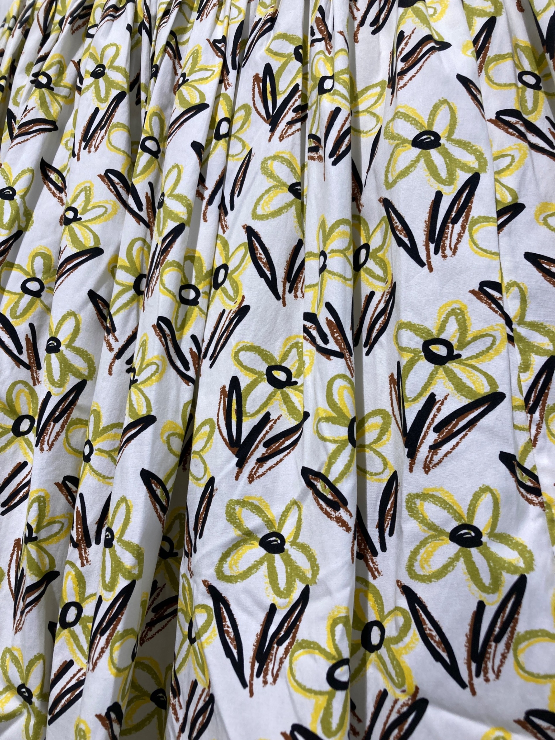 中古・古着通販】PRADA (プラダ) 花柄スカート ホワイト×イエロー