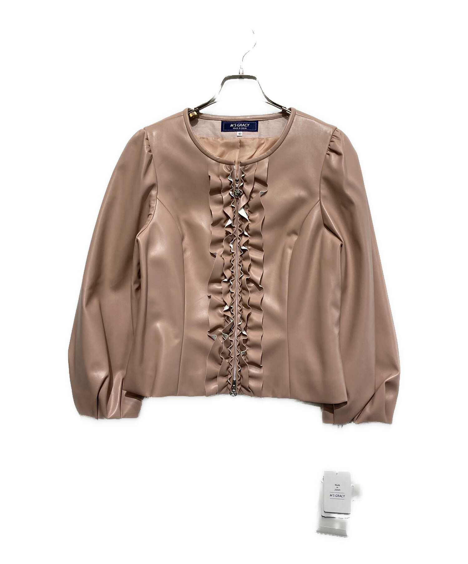 【新品タグ付】M's gracy エムズグレイシー　ジャケット　フェイク革 中古・古着通販】M'S GRACY (エムズグレイシー) フェイクレザーフリル