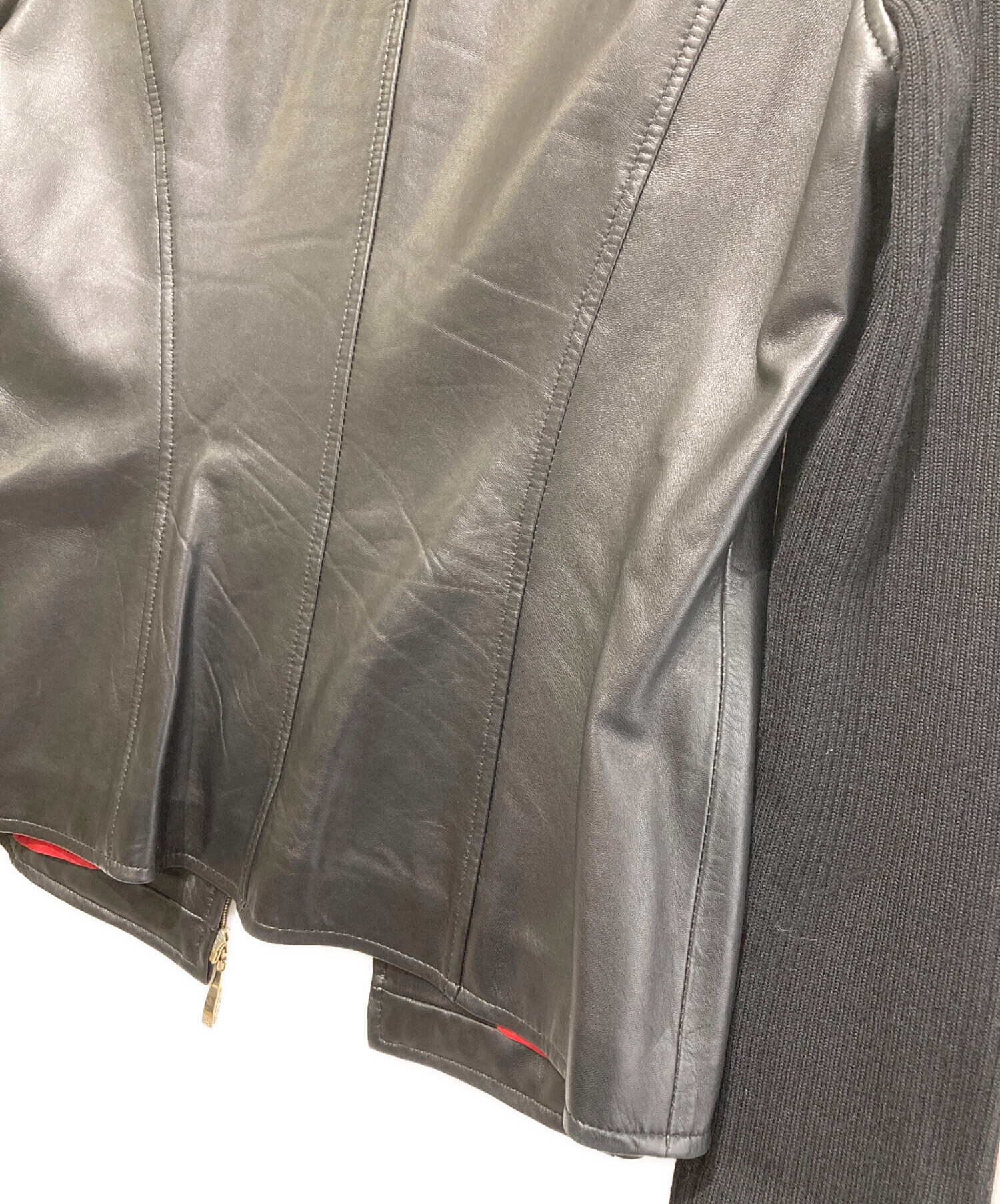 中古・古着通販】ESCADA (エスカーダ) 刺繍ラムレザージャケット