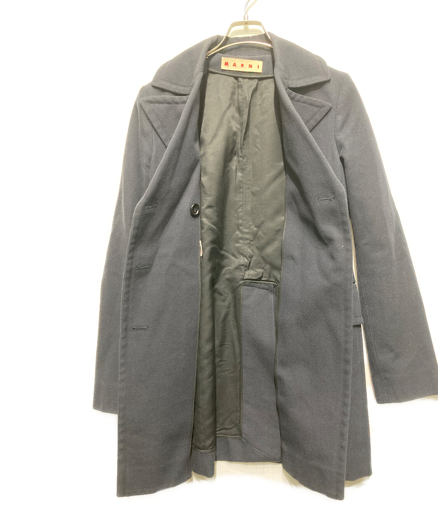 中古・古着通販】MARNI (マルニ) コットンウールダブルコート ネイビー