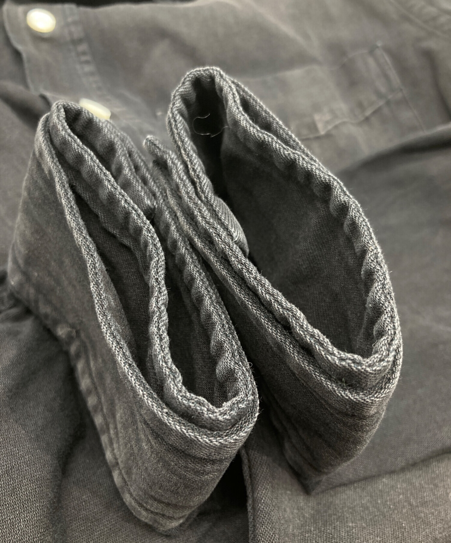 中古・古着通販】Needles (ニードルズ) ダブルカラーシャツ ブラック